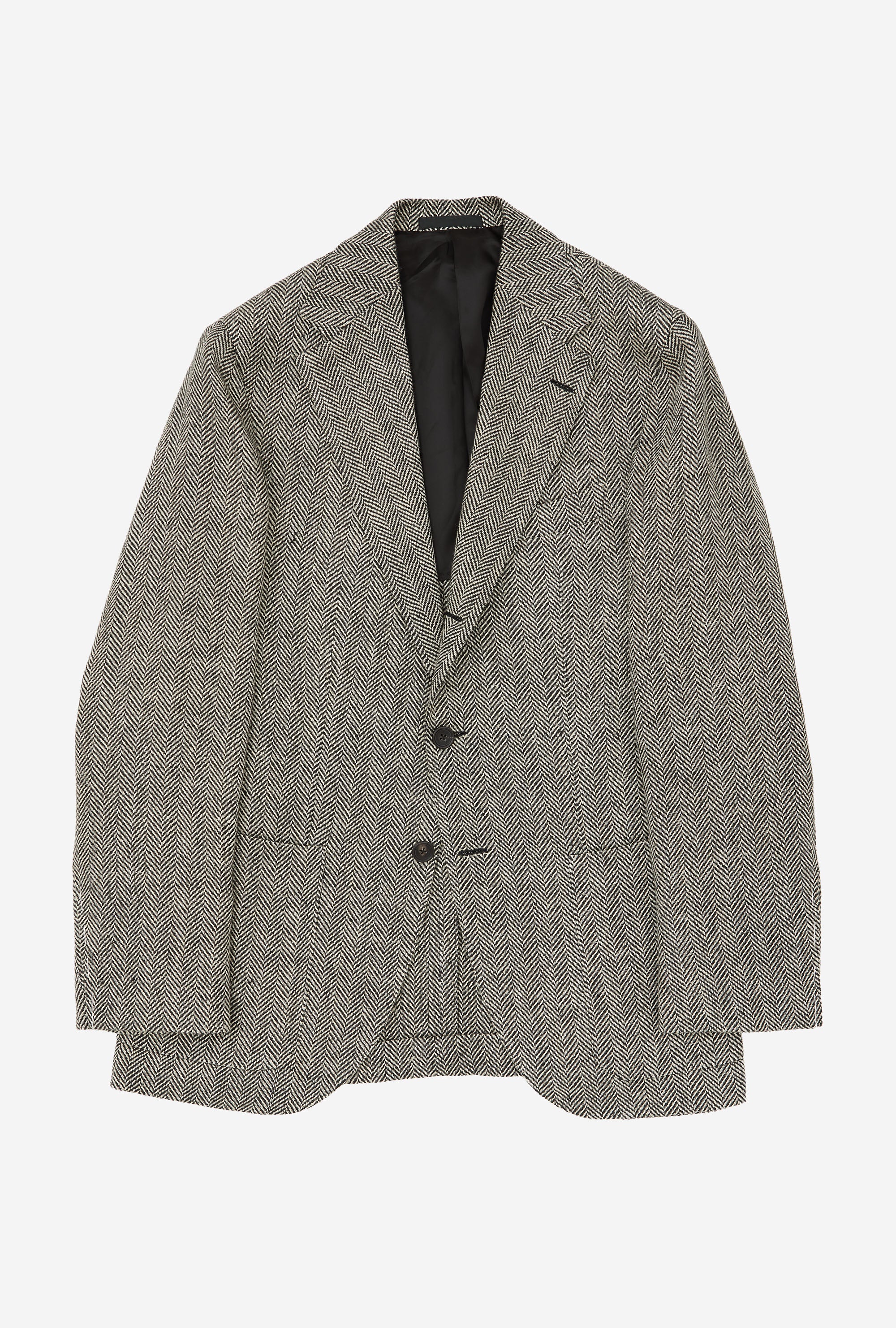 Sport Jacket Single Breasted Black Ecru Herringbone