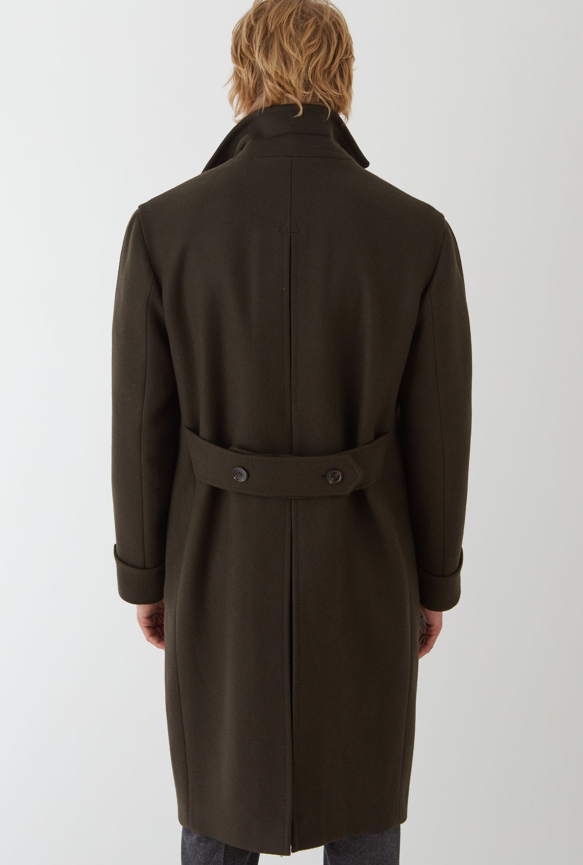 Double Breasted Martingala Coat Olive