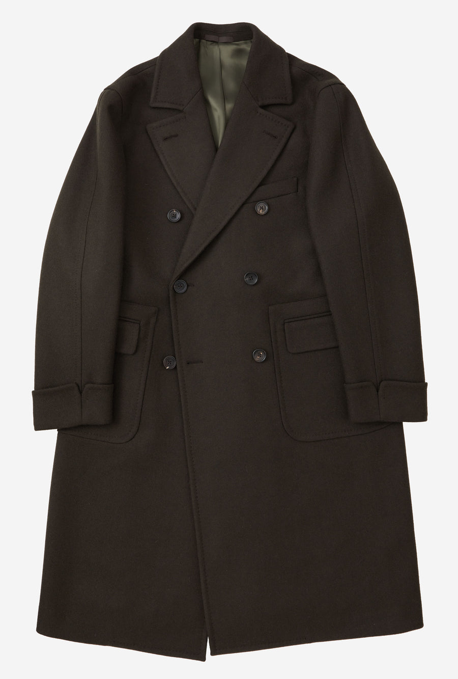 Double Breasted Martingala Coat Olive