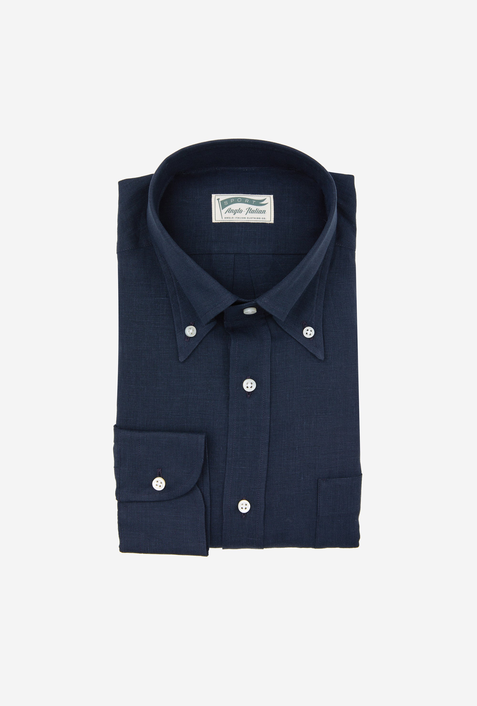 Button Down Linen Shirt Navy