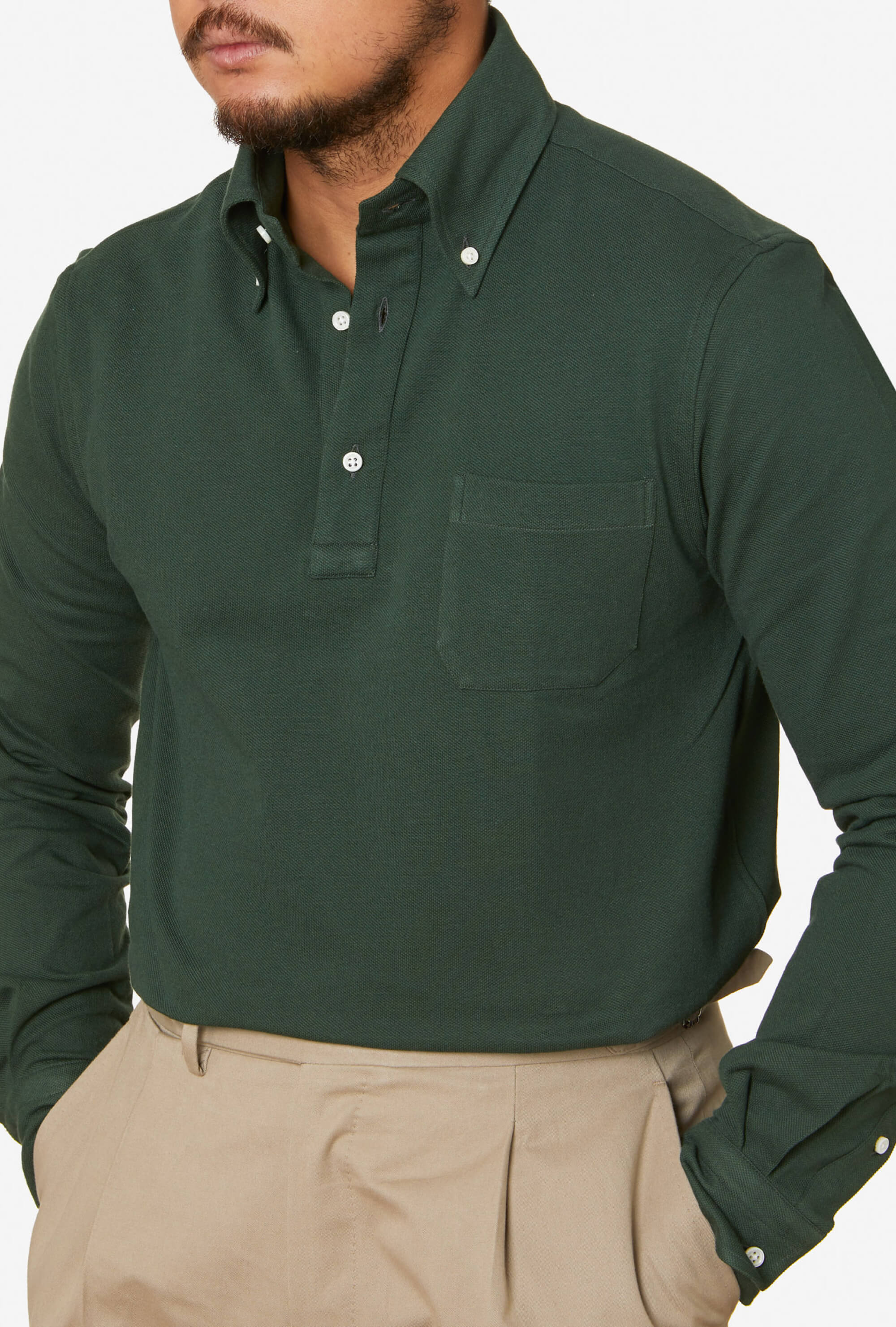 Polo Shirt Long Sleeve Green
