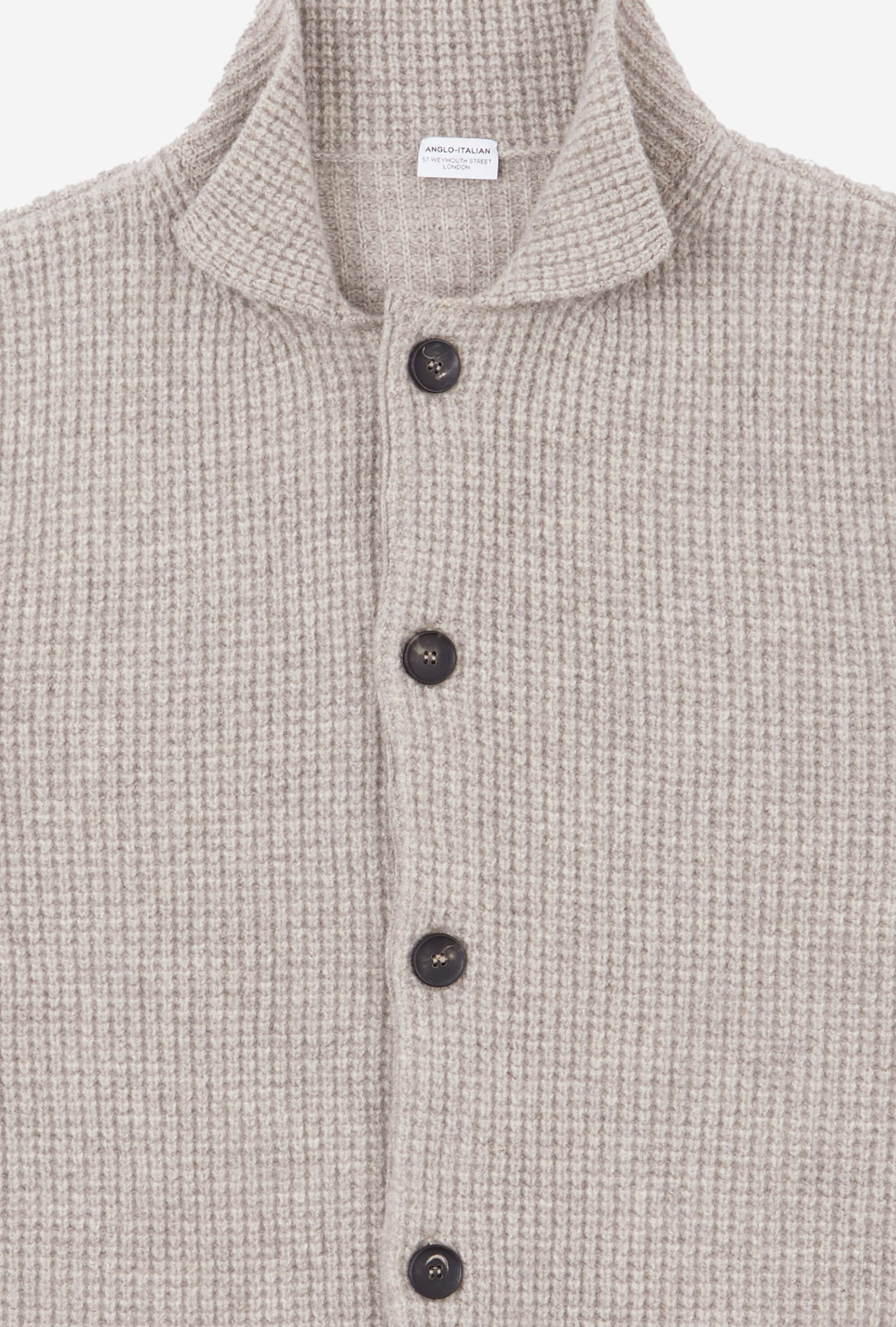 Button-Through Cardigan Wool Cashmere Biscuit