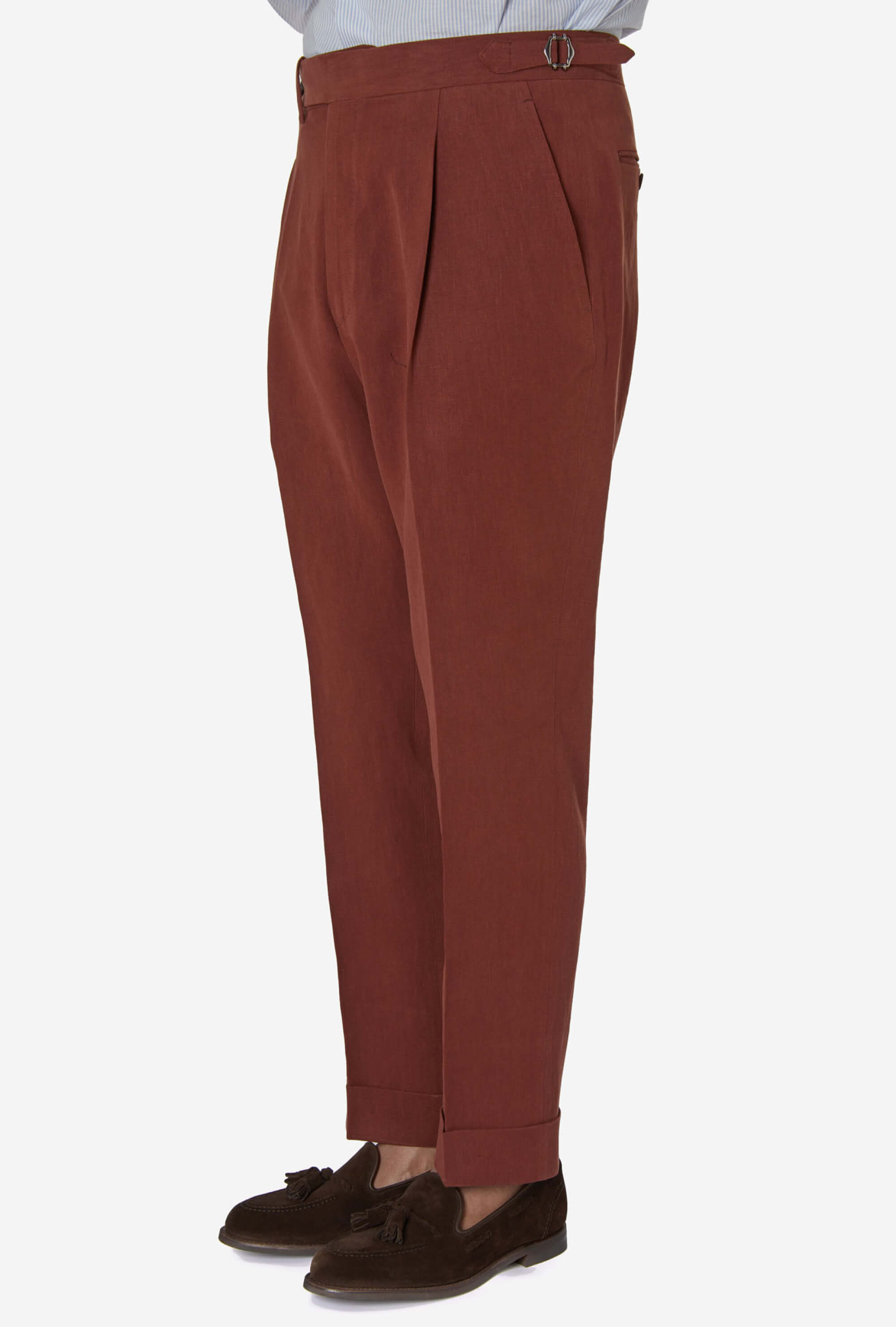 Tailored Trouser Twisted Linen Brick