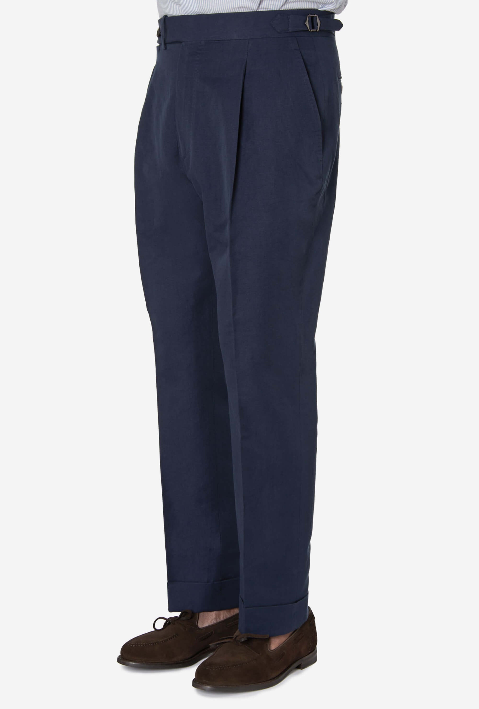 Tailored Trouser Cotton-Silk Navy