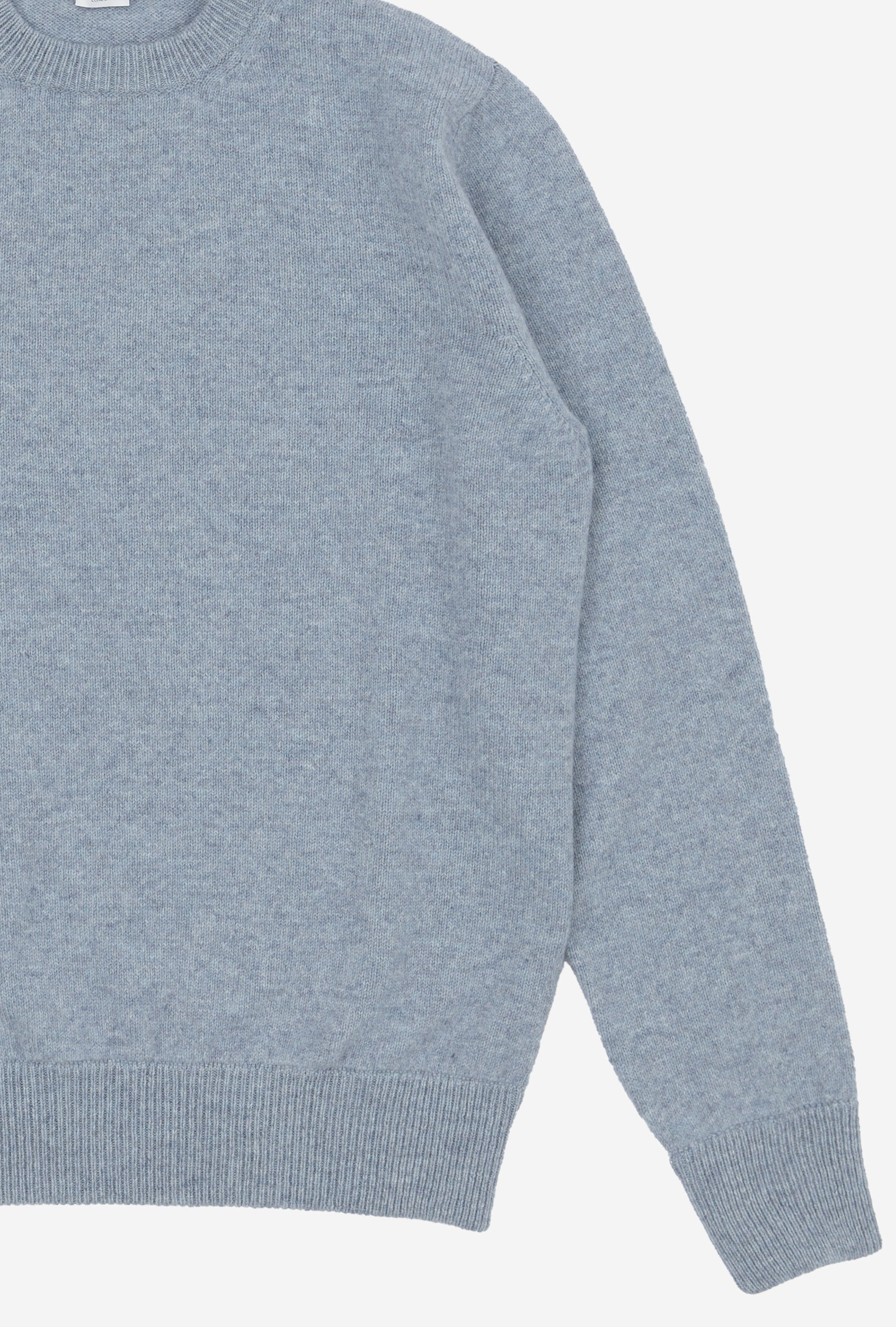 Crewneck Lambswool Shetland Blend Ice Blue