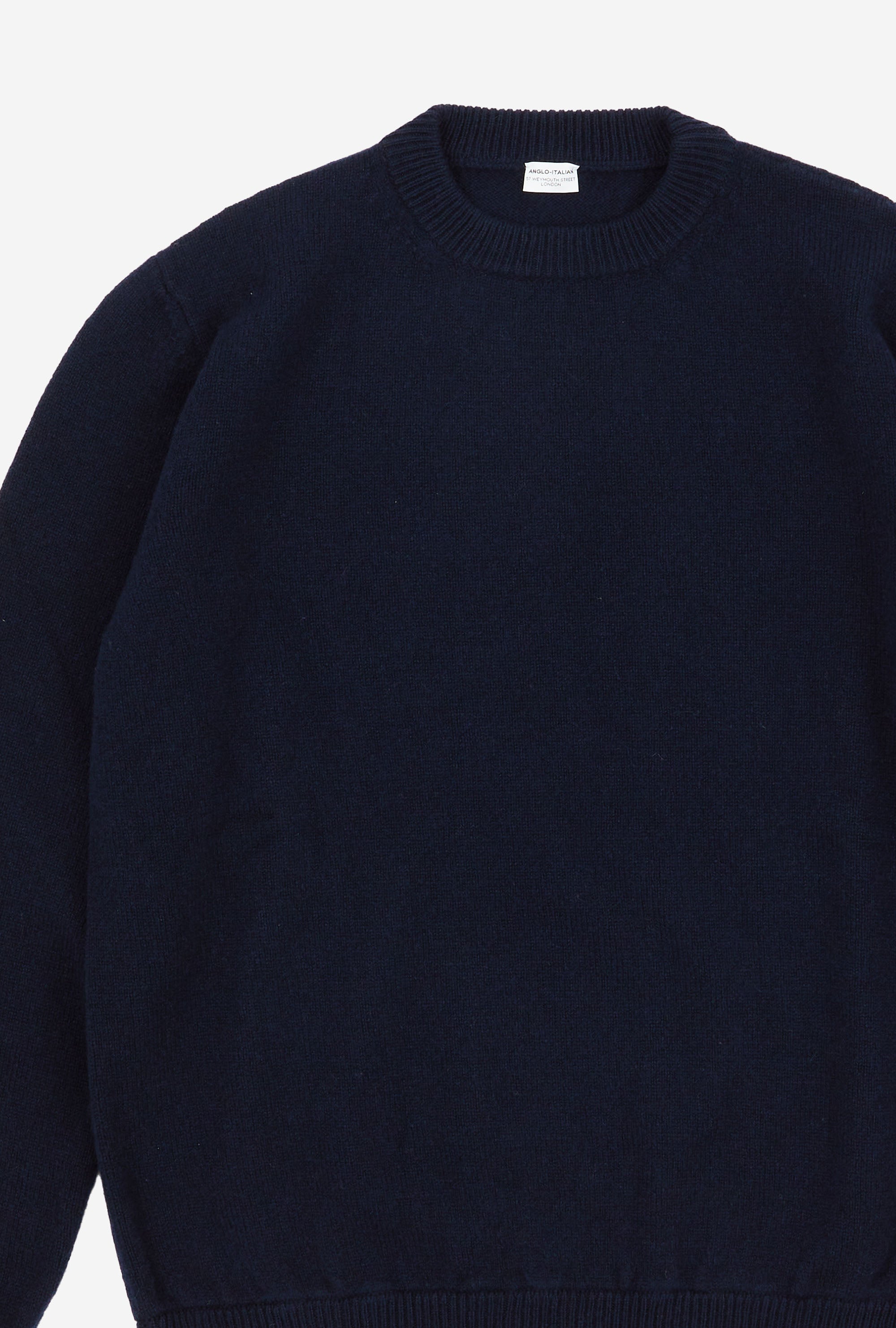 Crewneck Lambswool Shetland Blend Navy