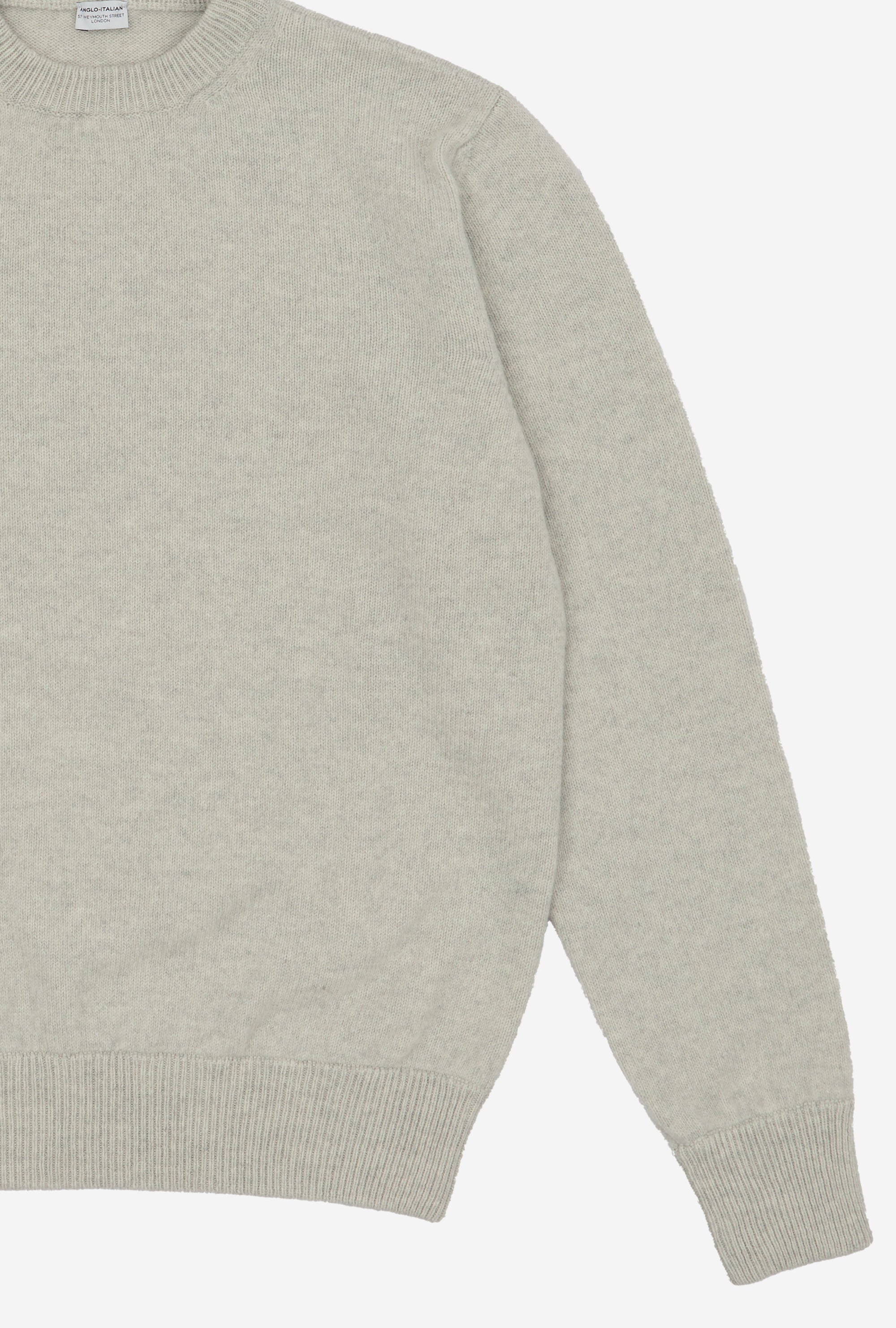 Crewneck Lambswool Shetland Blend Stone