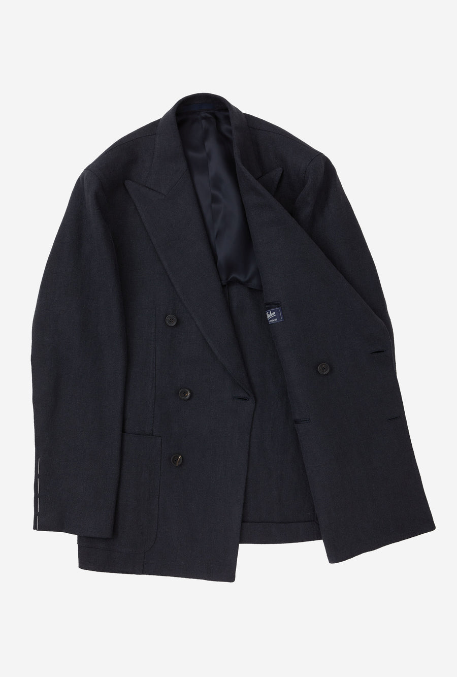 Sport Jacket Double Breasted Navy Linen Hopsack