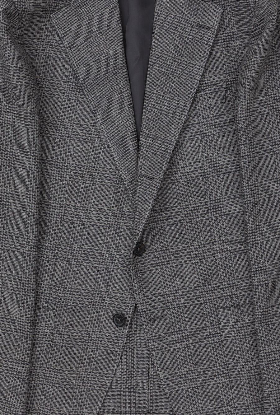 Sport Jacket Silk-Linen Grey Glen Plaid
