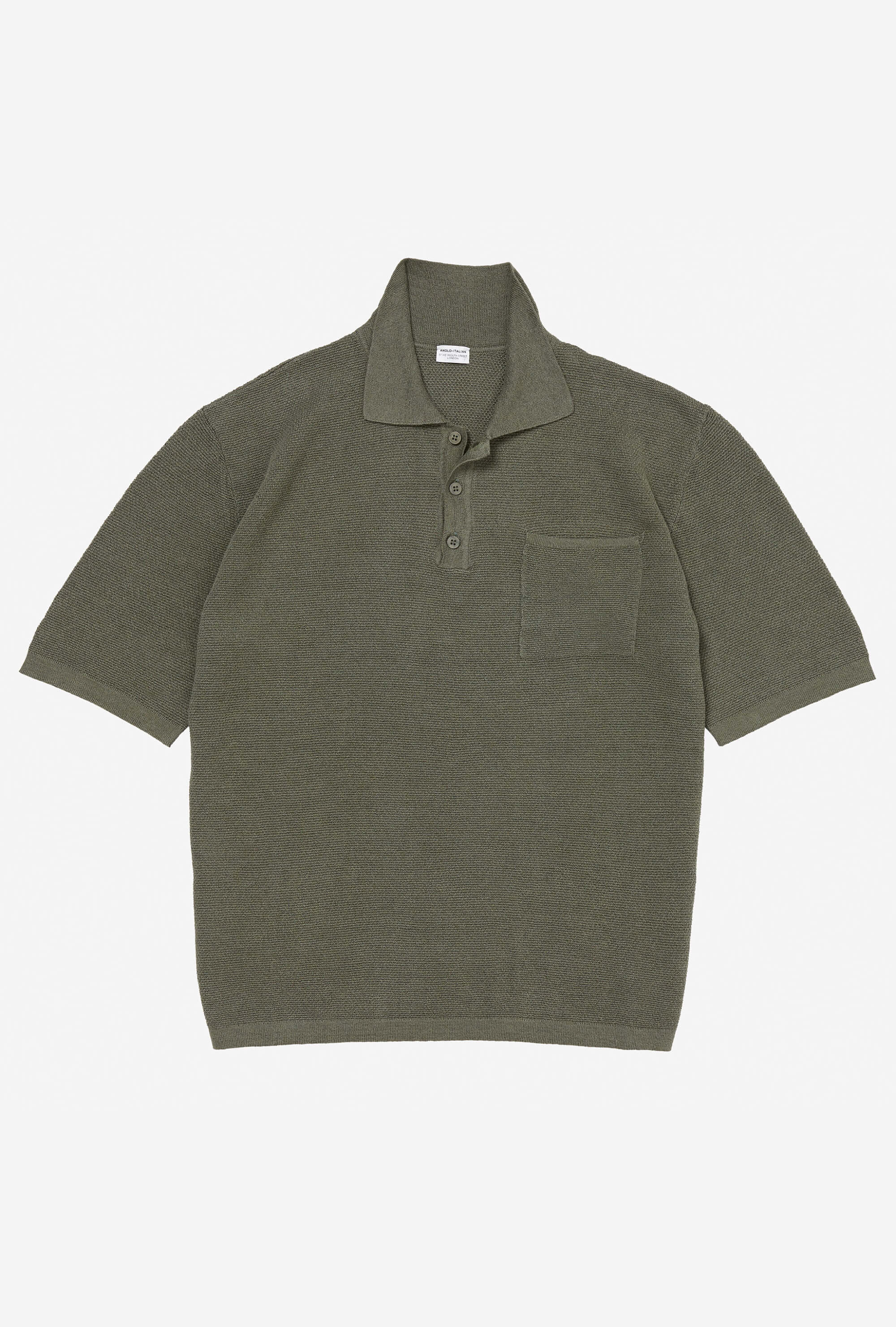 Knitted Polo Cotton Linen Green