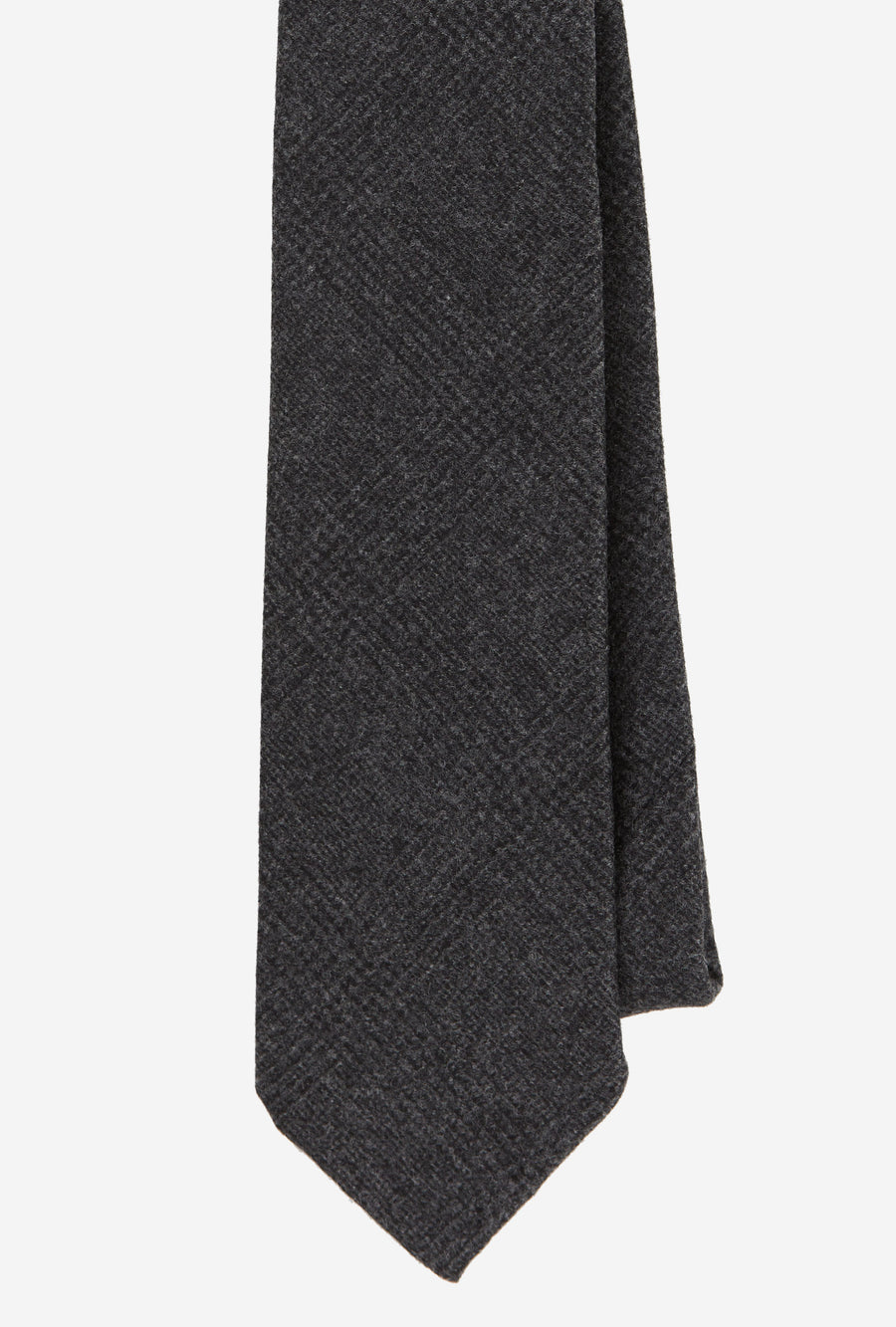Tie Wool-Cashmere Charcoal Glen Plaid
