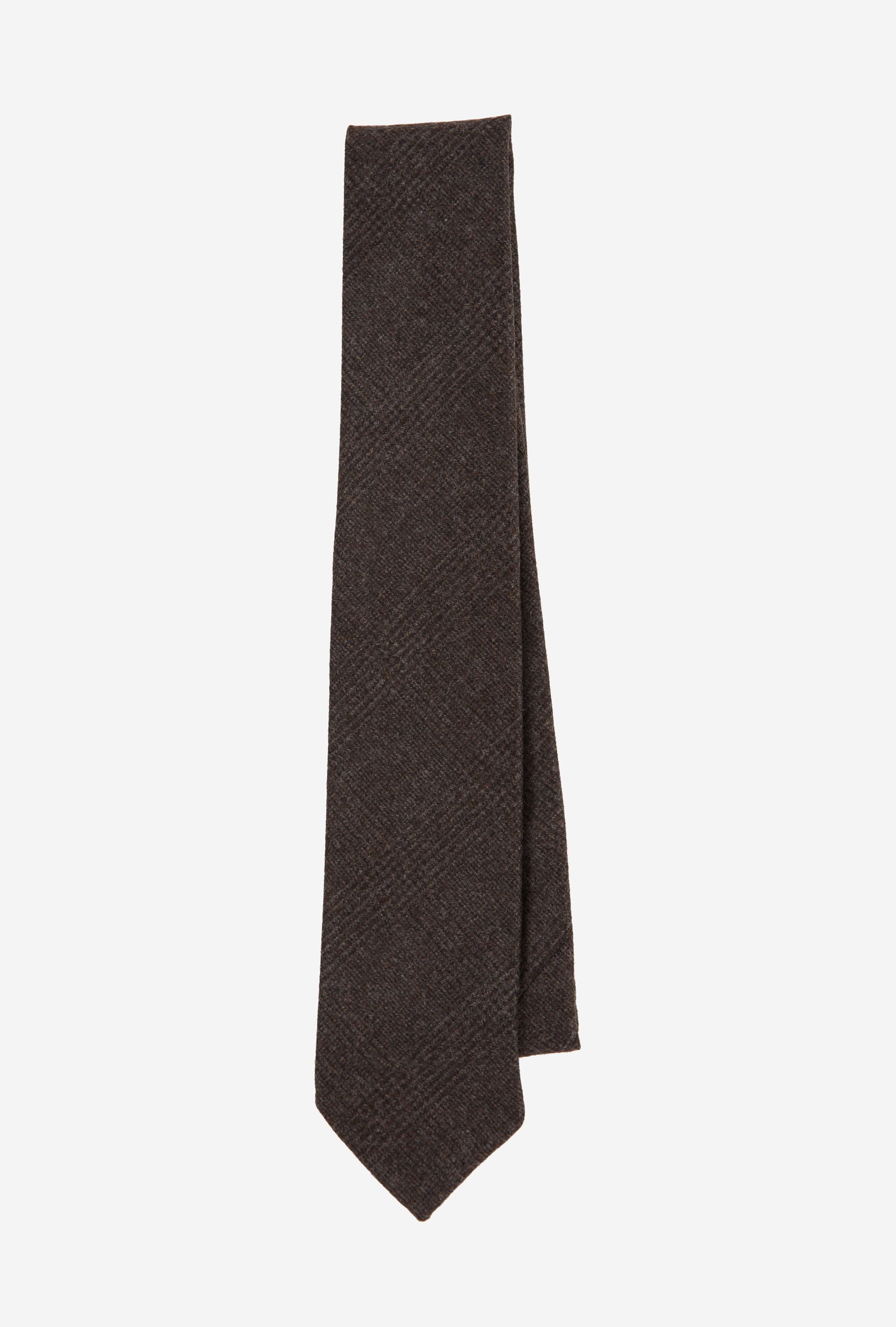 Tie Wool-Cashmere Brown Glen Plaid