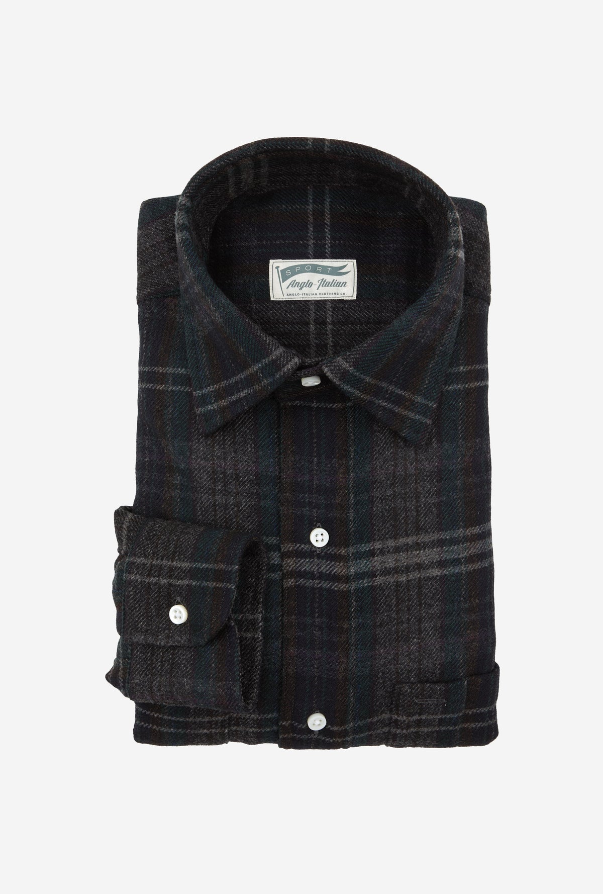 Mechanics Shirt Wool Charcoal Forest Rust Check