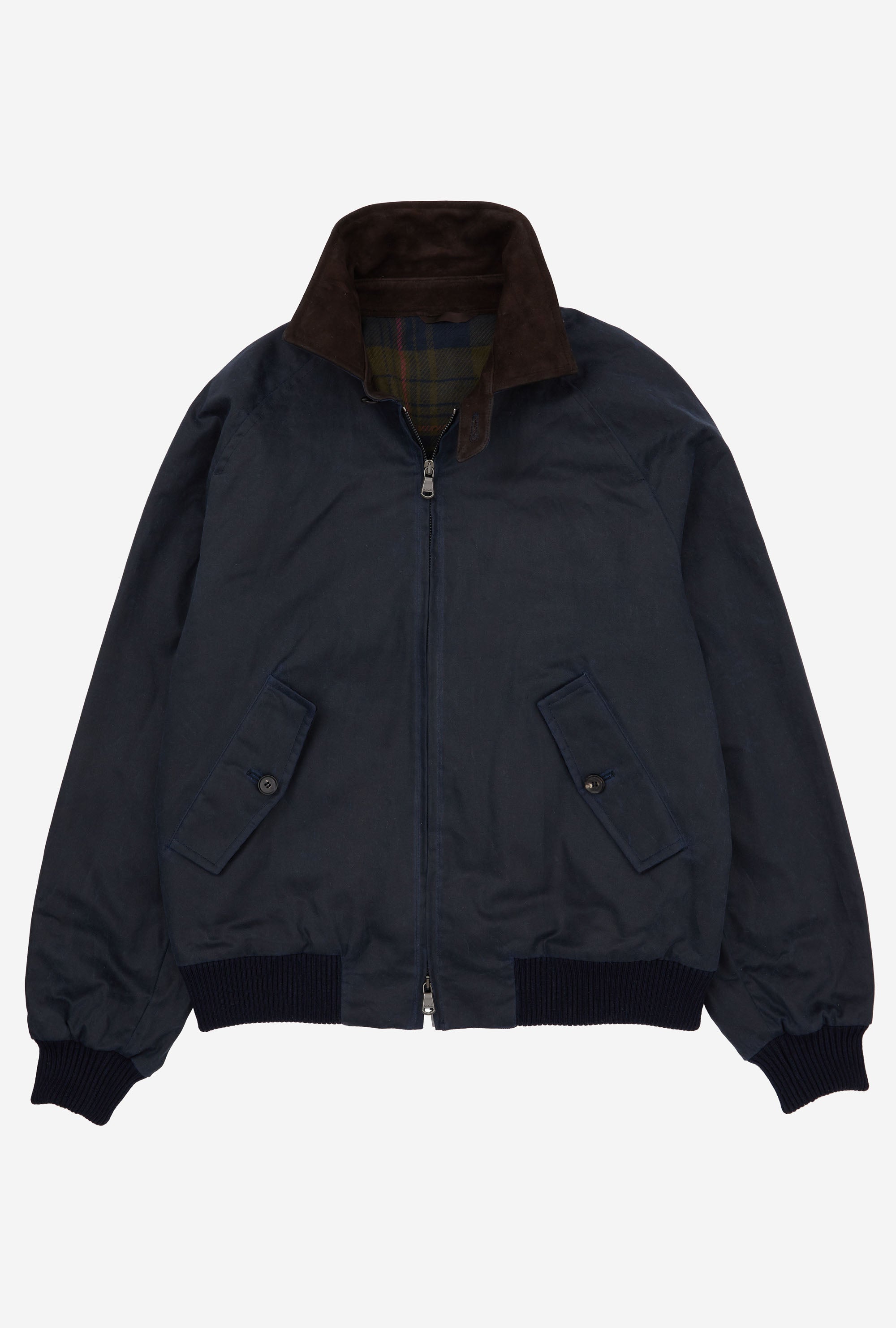Bomber Jacket Waxed Cotton Navy