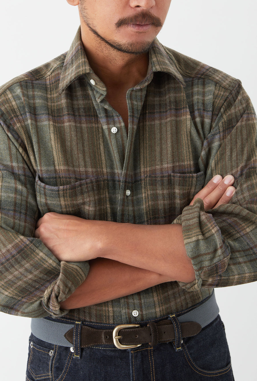 Mechanics Shirt Wool Olive Wheat Rust Check