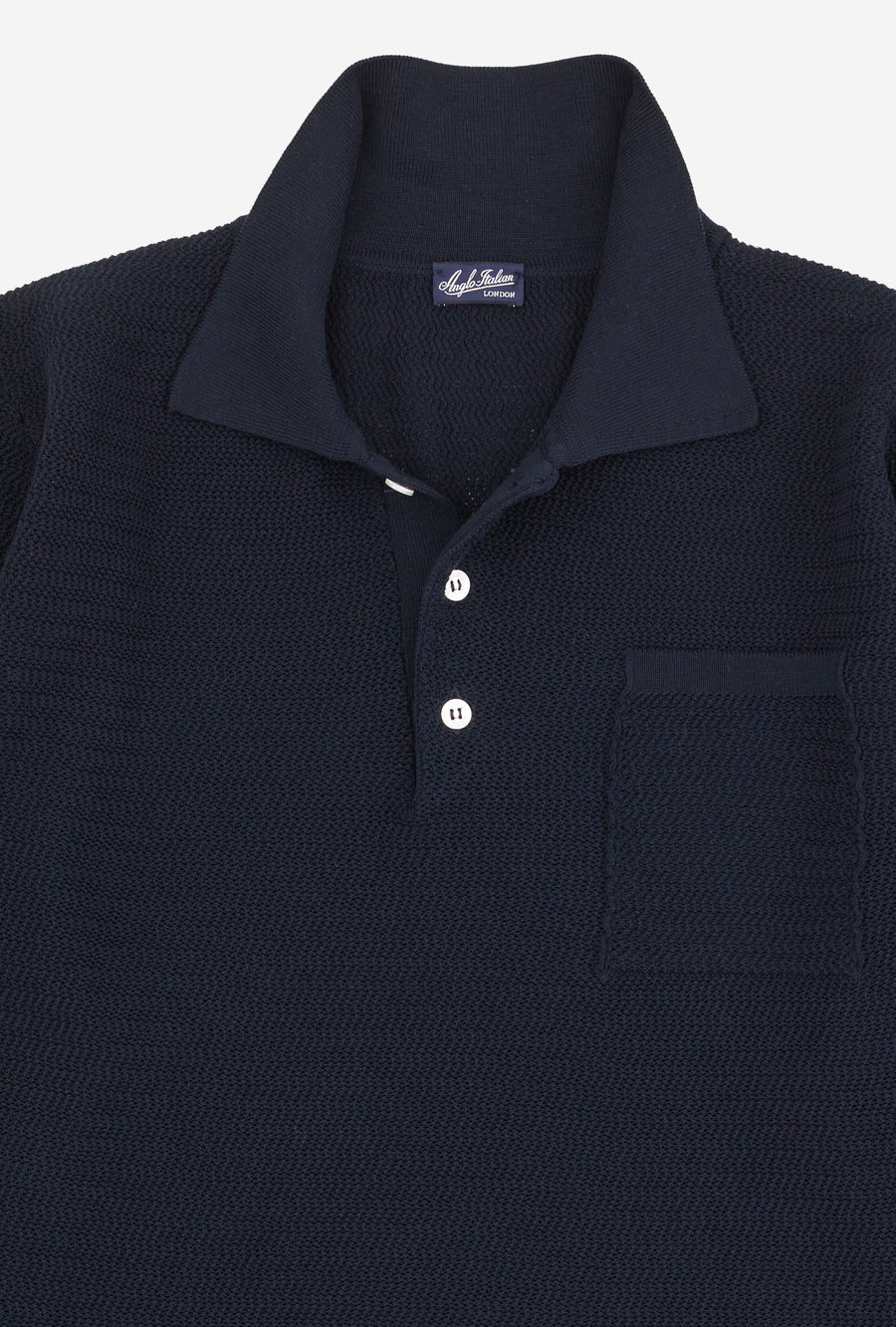 Zig Zag Polo Cotton Navy