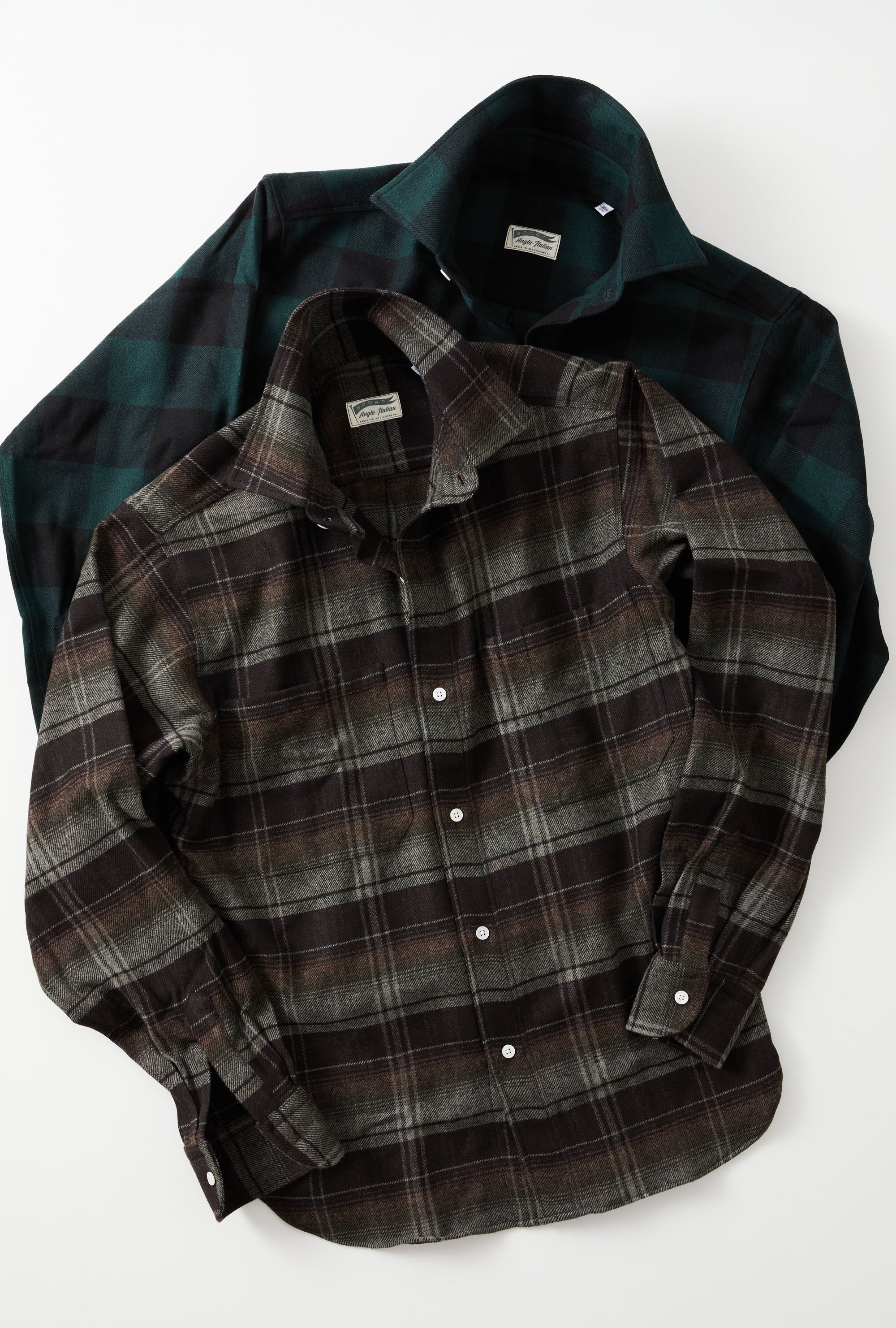 Mechanics Shirt Wool Moss Brown Check