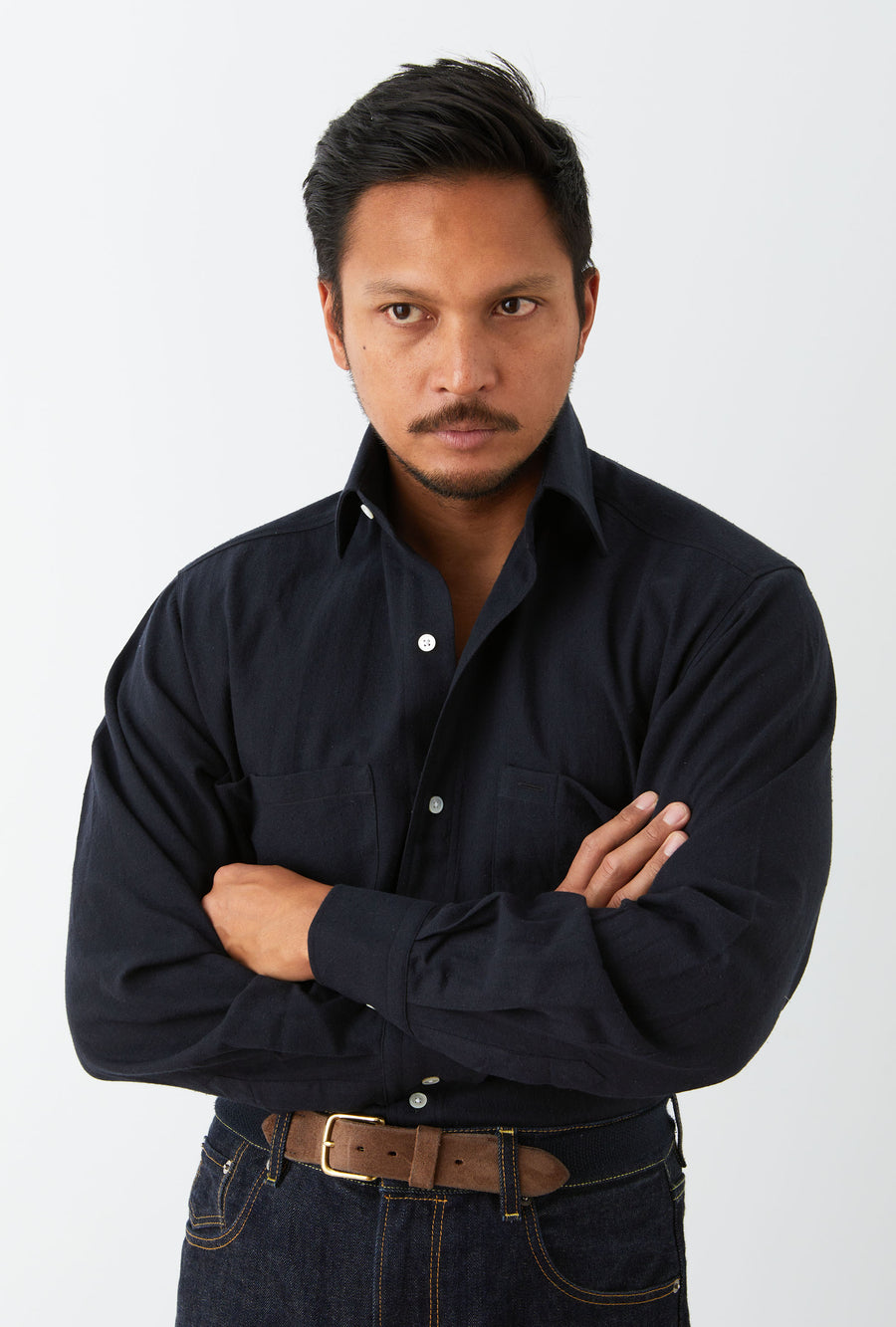 Mechanics Shirt Cotton Silk Navy
