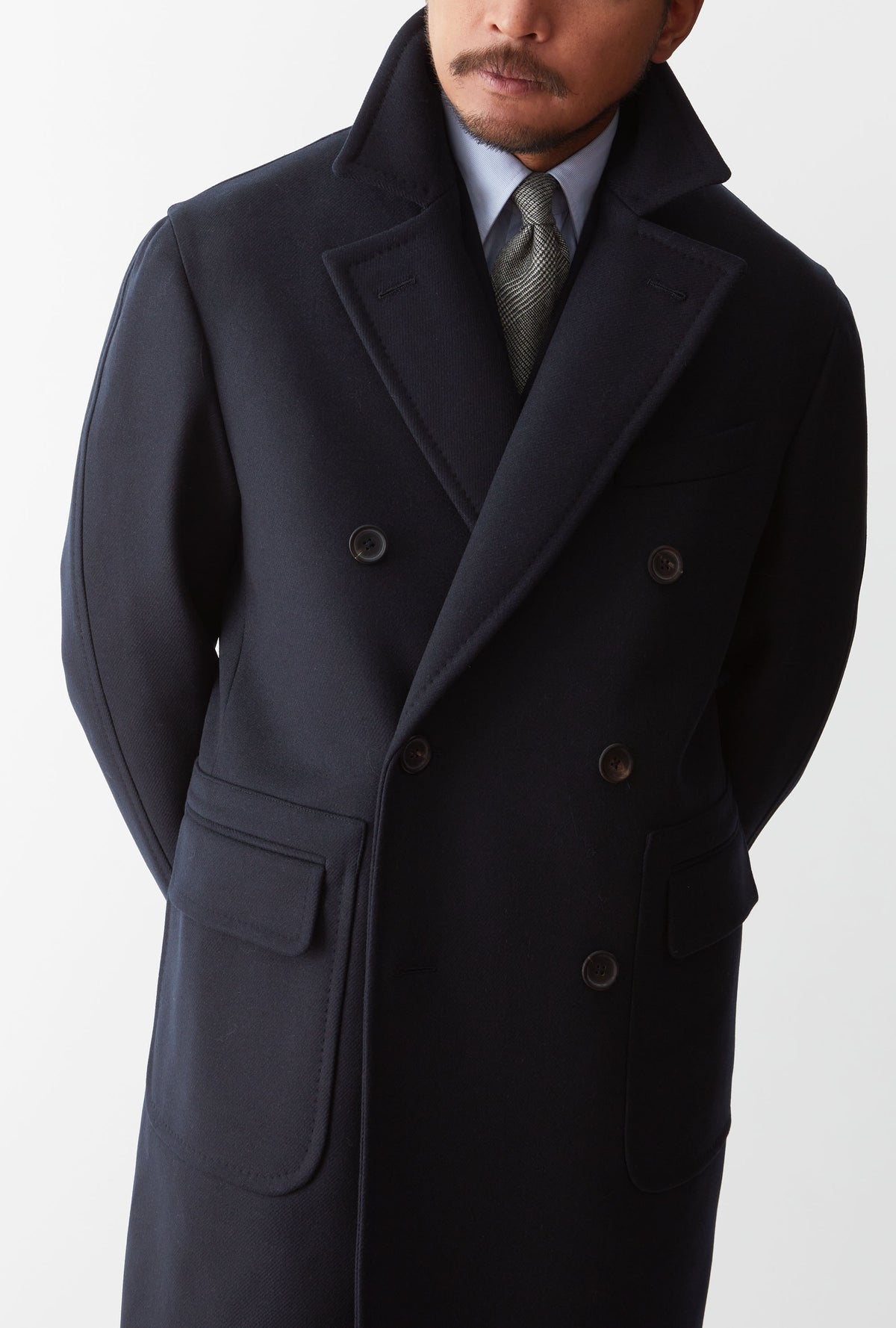 Double Breasted Martingala Coat Navy