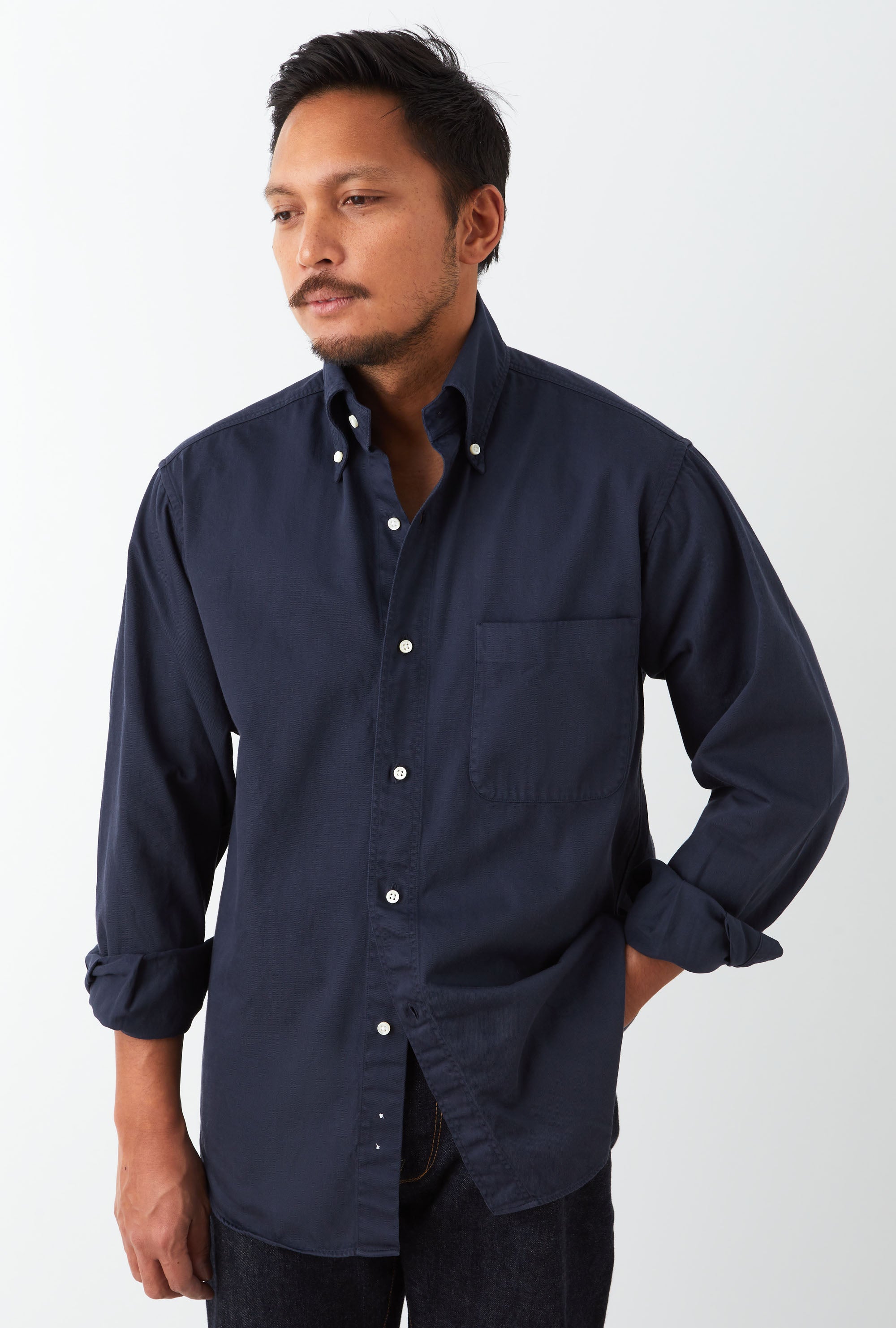 Grande Sport Shirt Garment Dye Navy