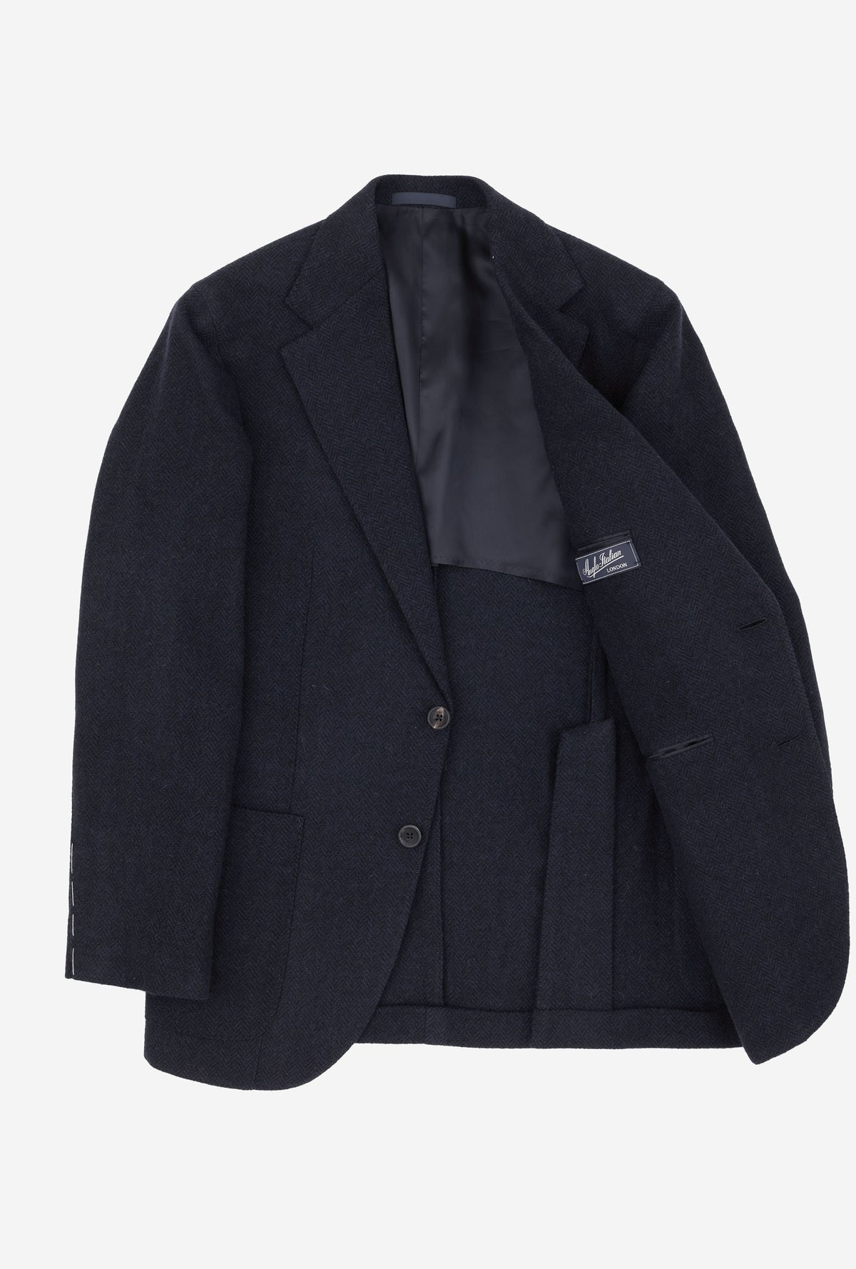 Sport Jacket Wool Navy Herringbone