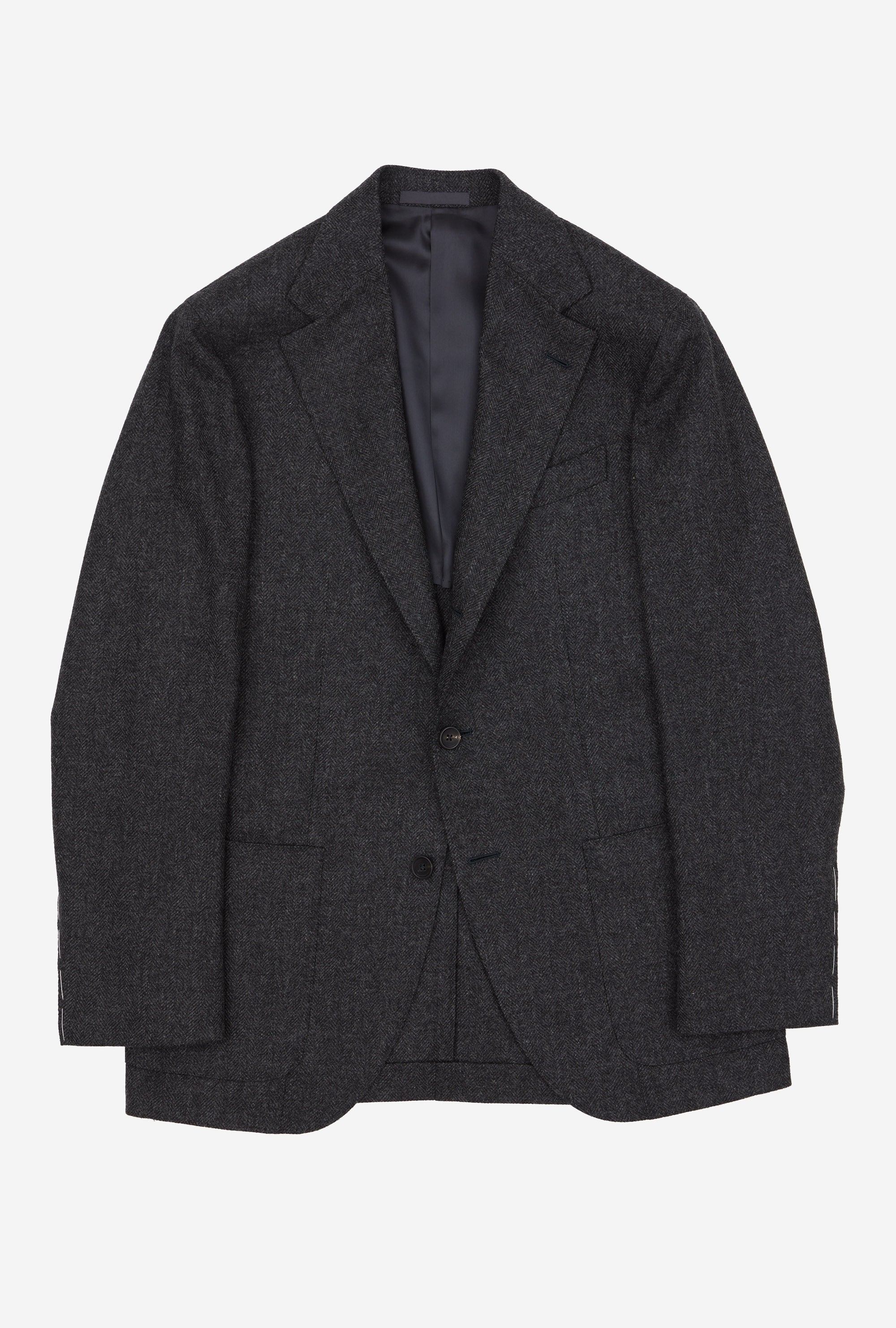 Sport Jacket Wool Herringbone Charcoal