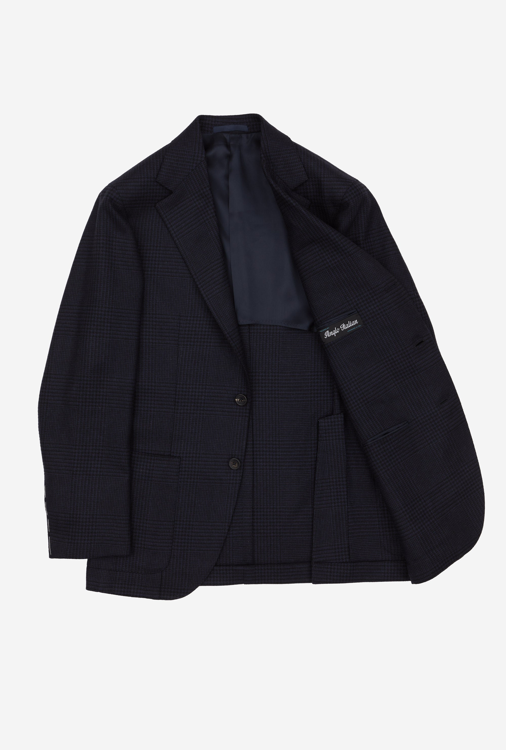 Sport Jacket Wool Navy Glen Plaid