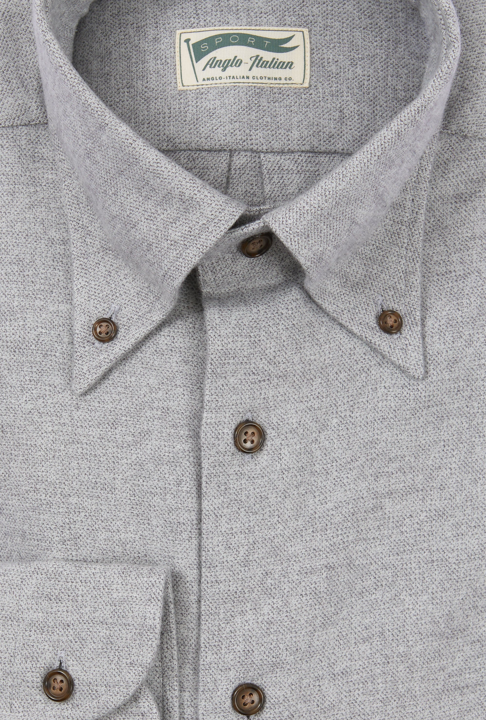 Button Down Sport Shirt Heavy Cotton Grey