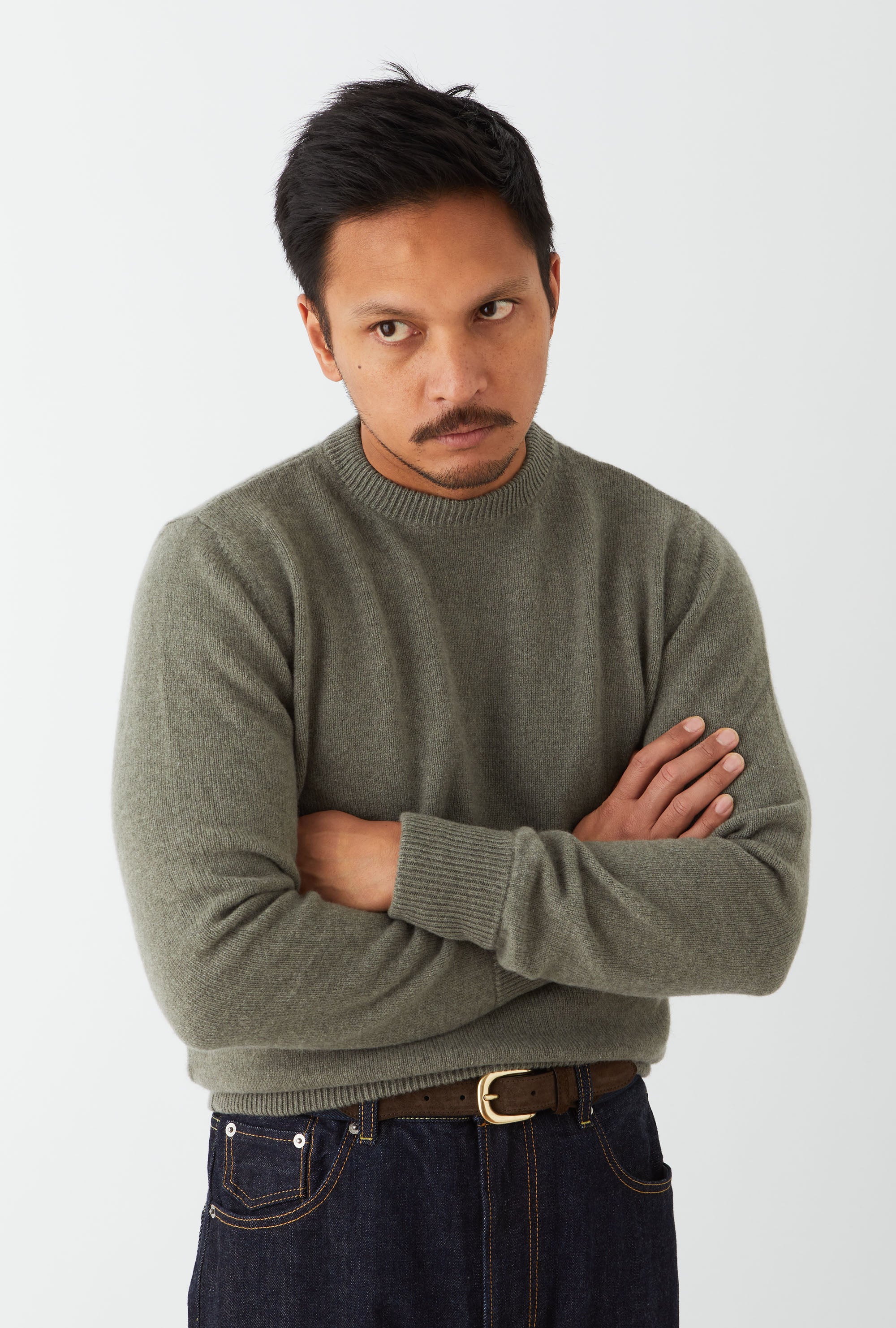 Crewneck Lambswool Shetland Blend Sage