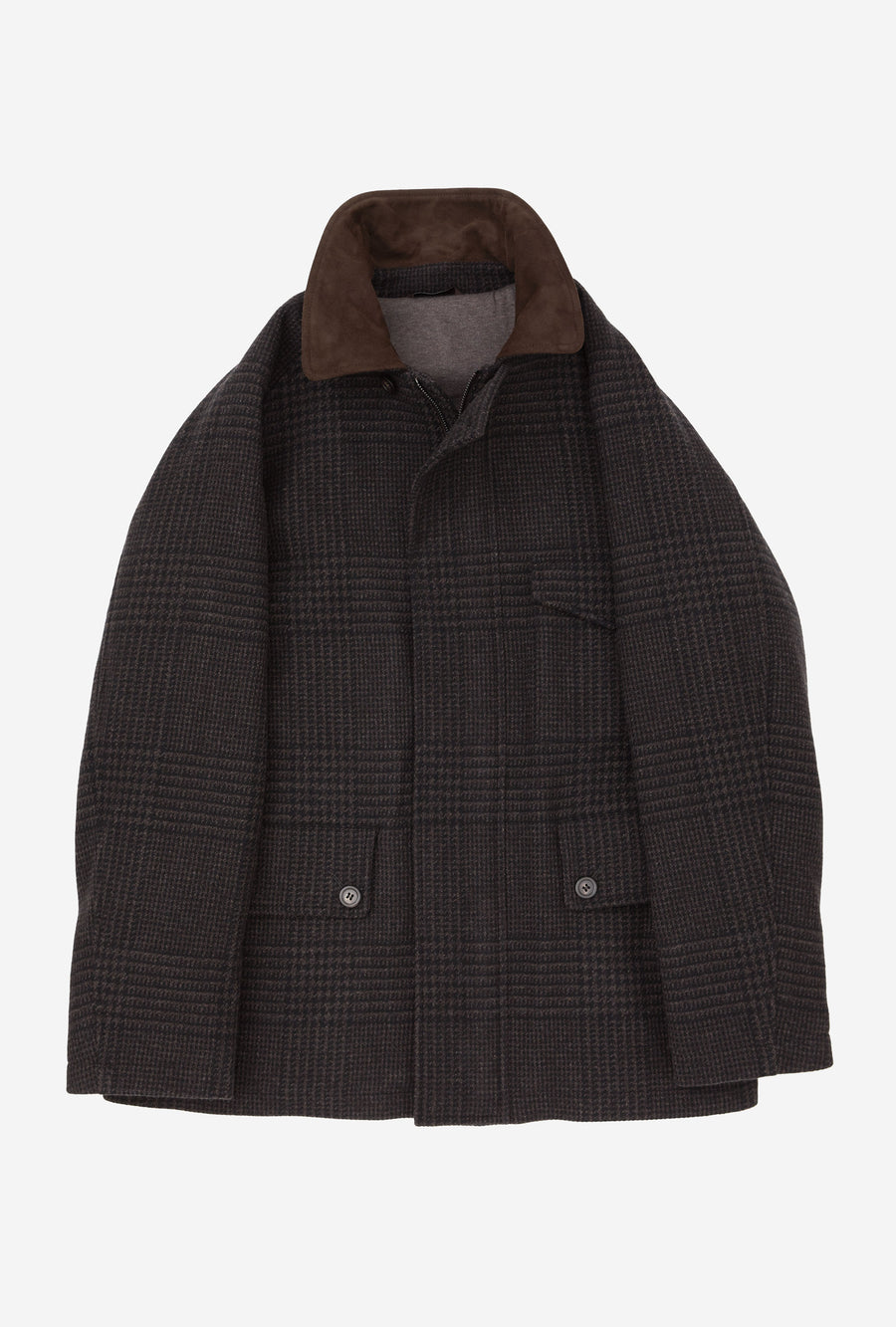 Country Coat Wool-Cashmere Brown Glen Plaid