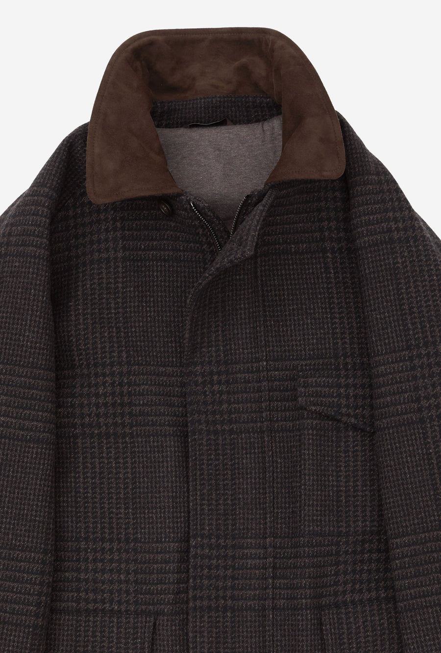 Country Coat Wool-Cashmere Brown Glen Plaid
