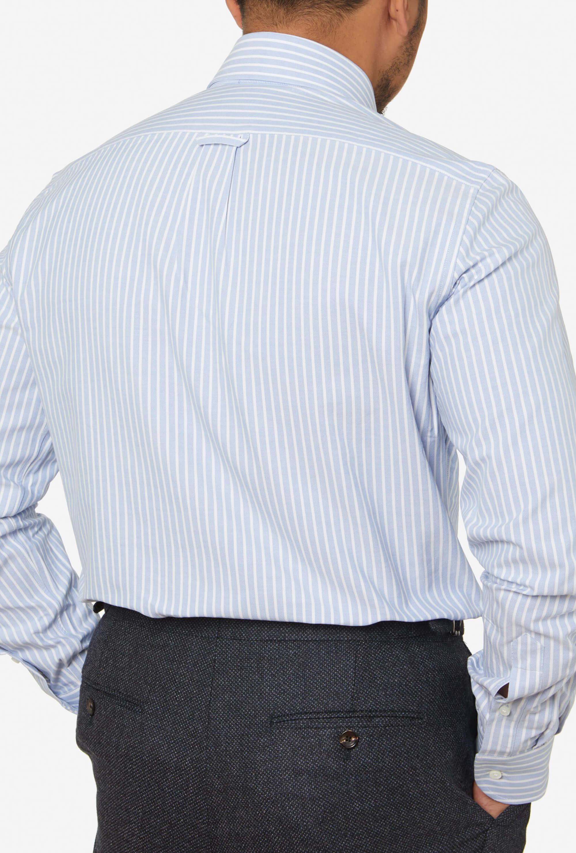 OCBD Shirt Reverse Stripe Blue Oxford