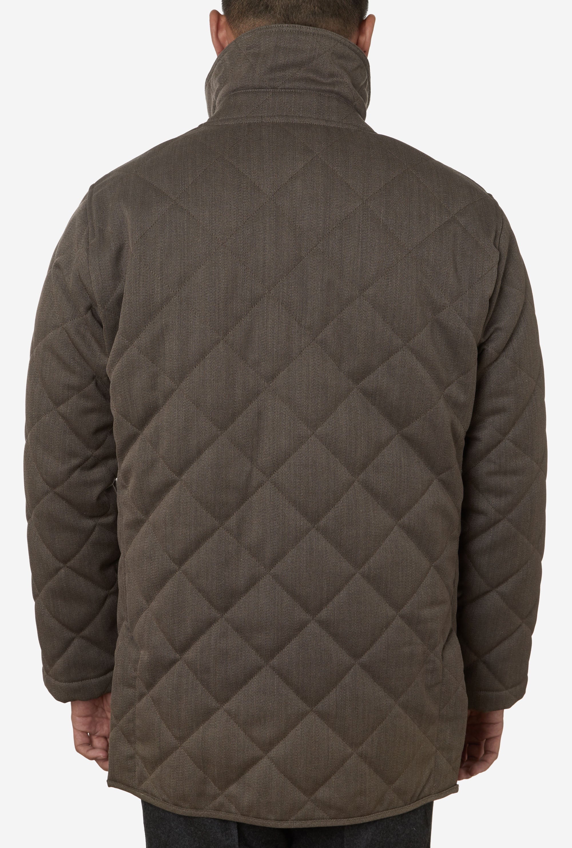 Quilted Jacket Technical Wool Taupe