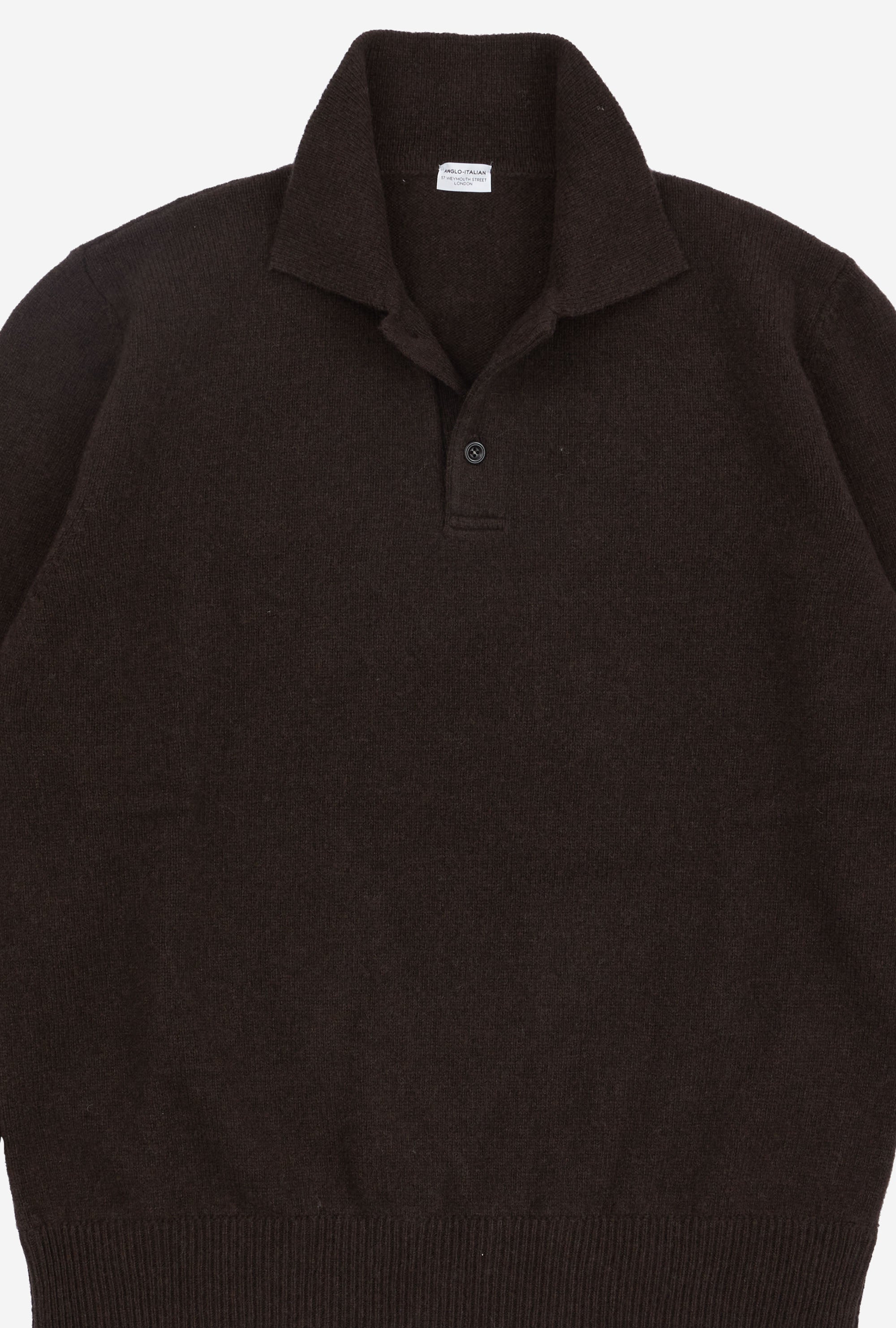 Winter Knitted Polo Lambswool Brown