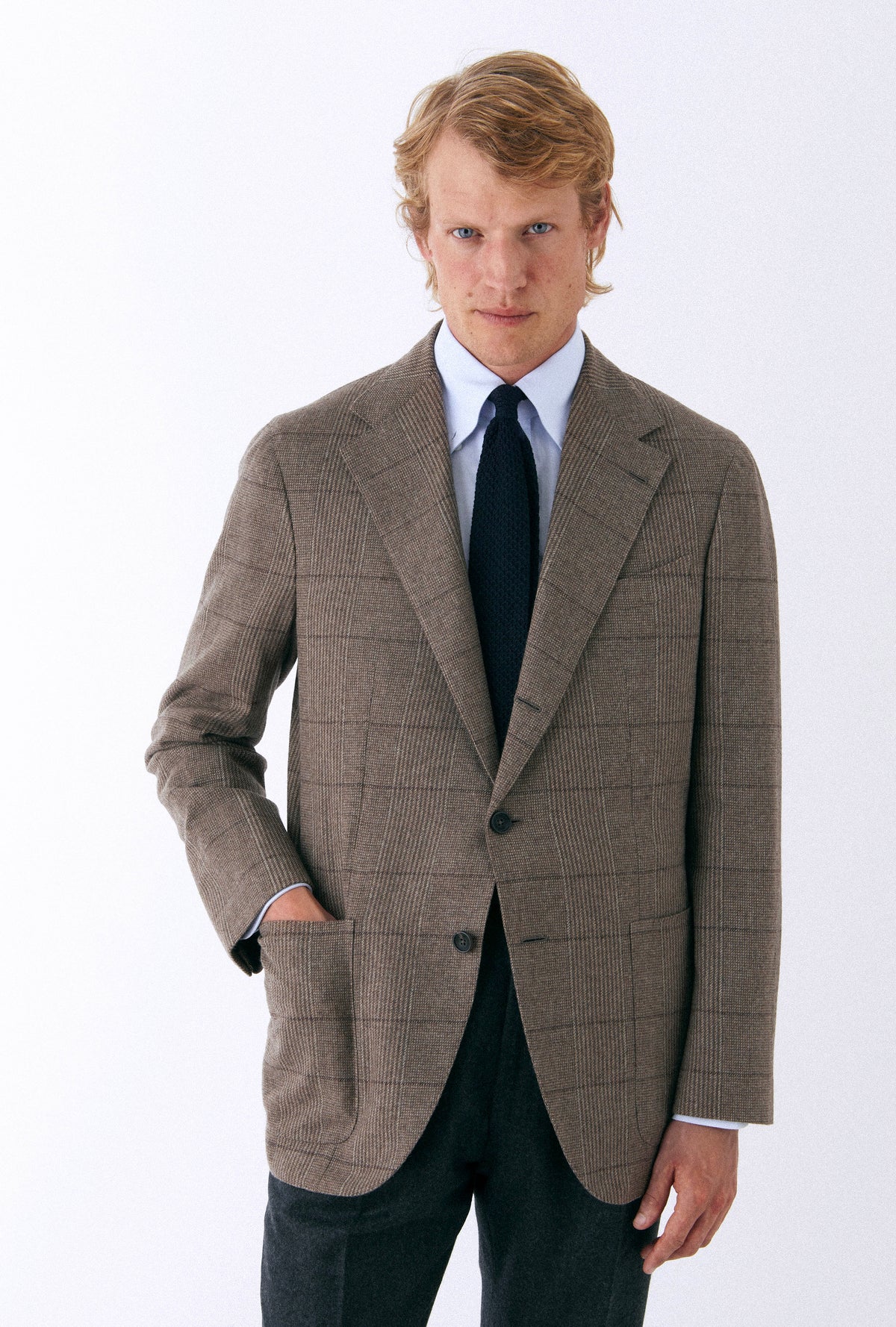 Sport Jacket Wool Cashmere Fawn Russell Check