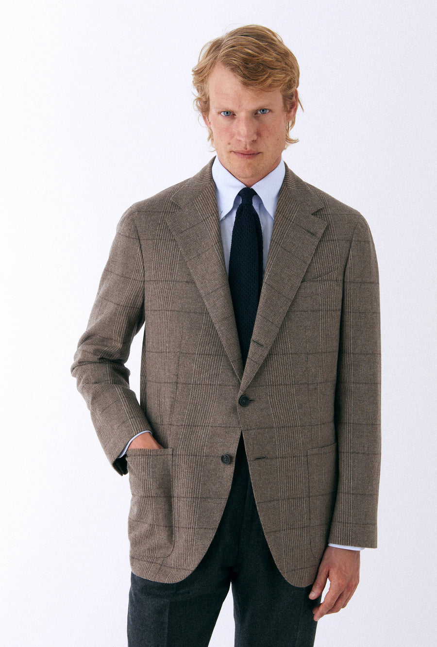 Sport Jacket Wool Cashmere Fawn Russell Check