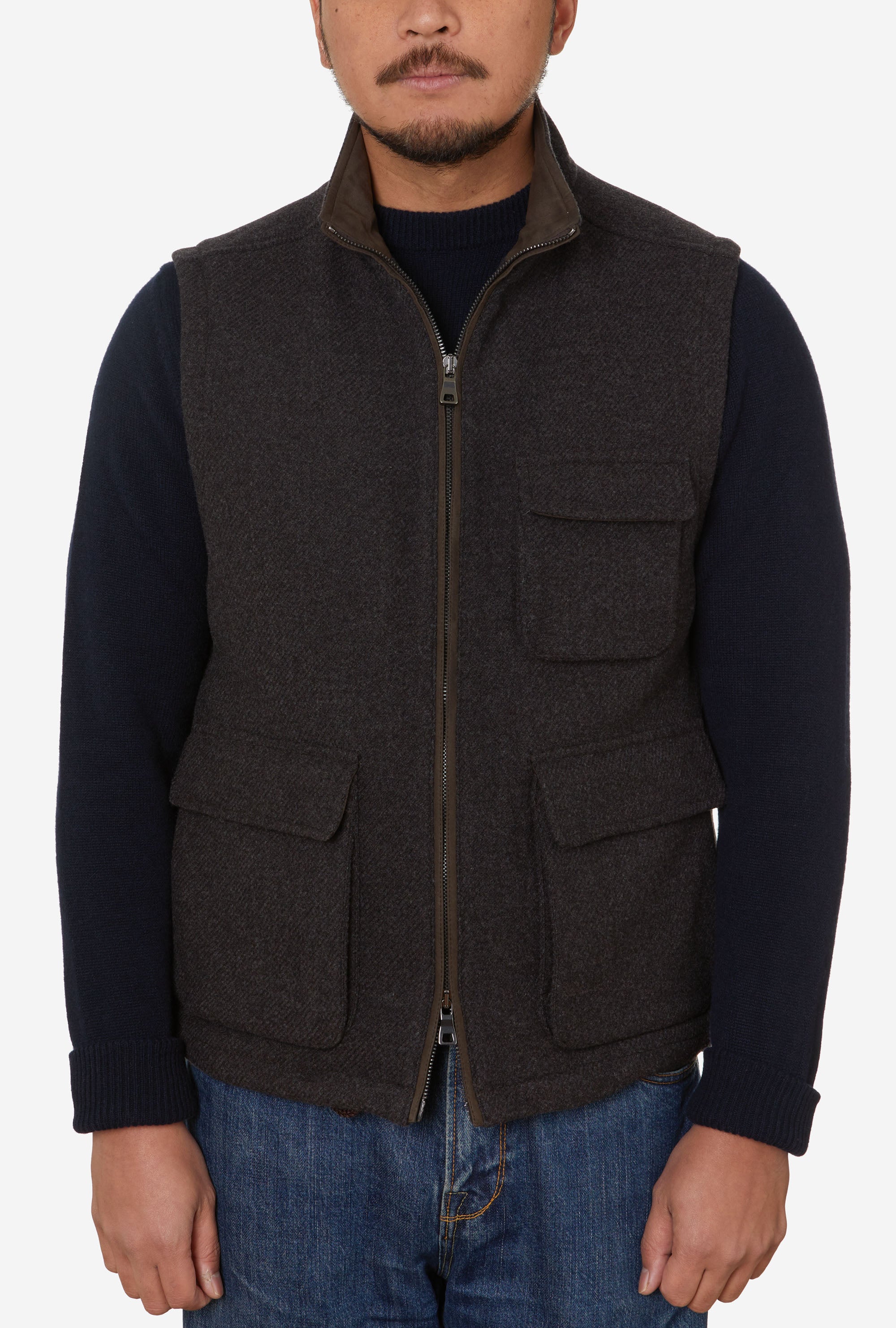 Gilet Wool-Cashmere Brown