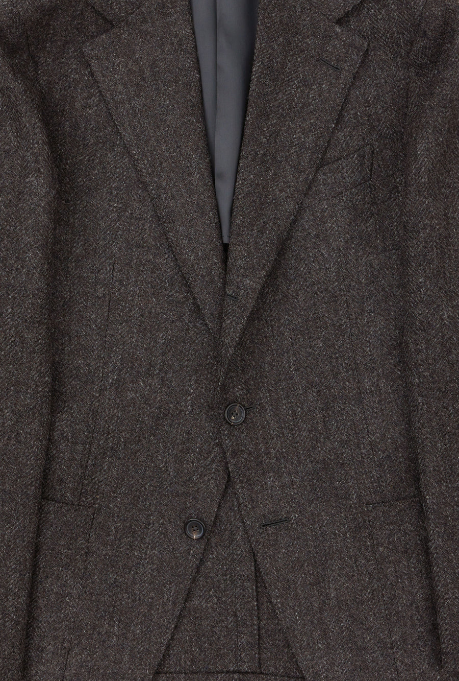 Sport Jacket Wool Dark Brown Herringbone
