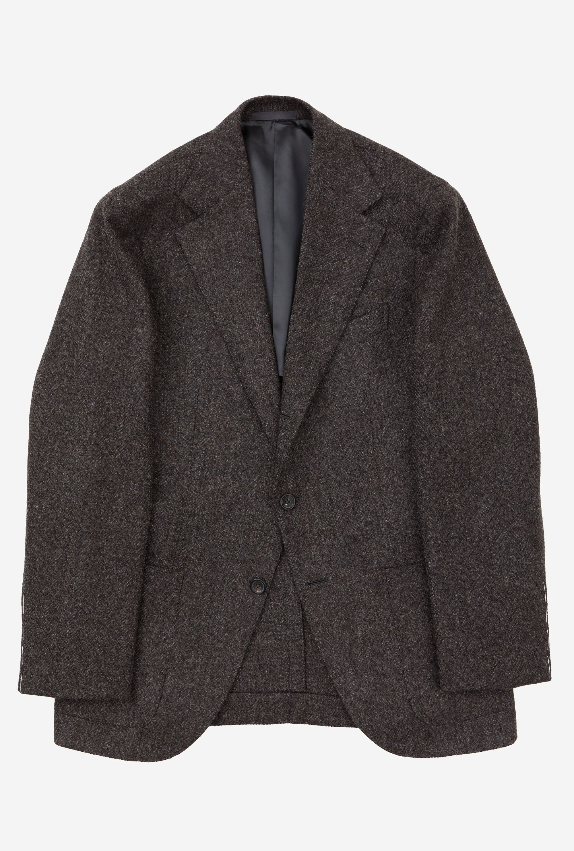 Sport Jacket Wool Dark Brown Herringbone
