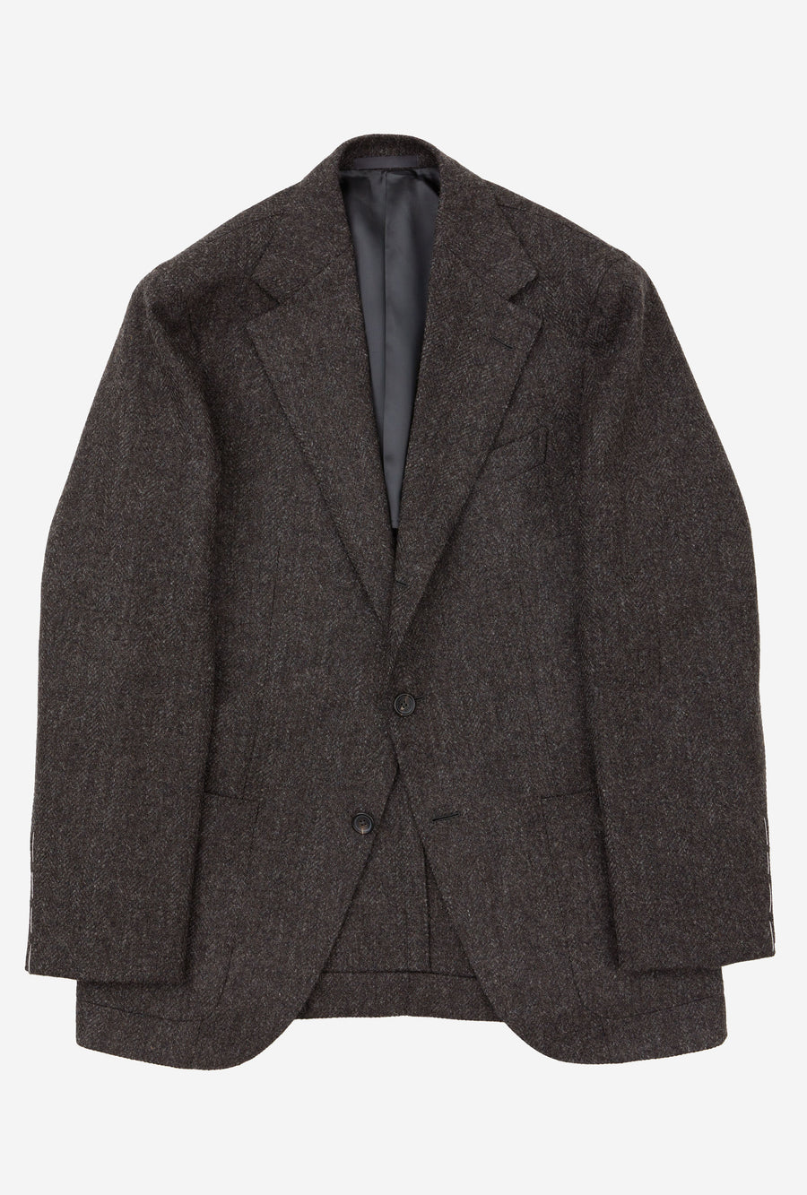 Sport Jacket Wool Dark Brown Herringbone