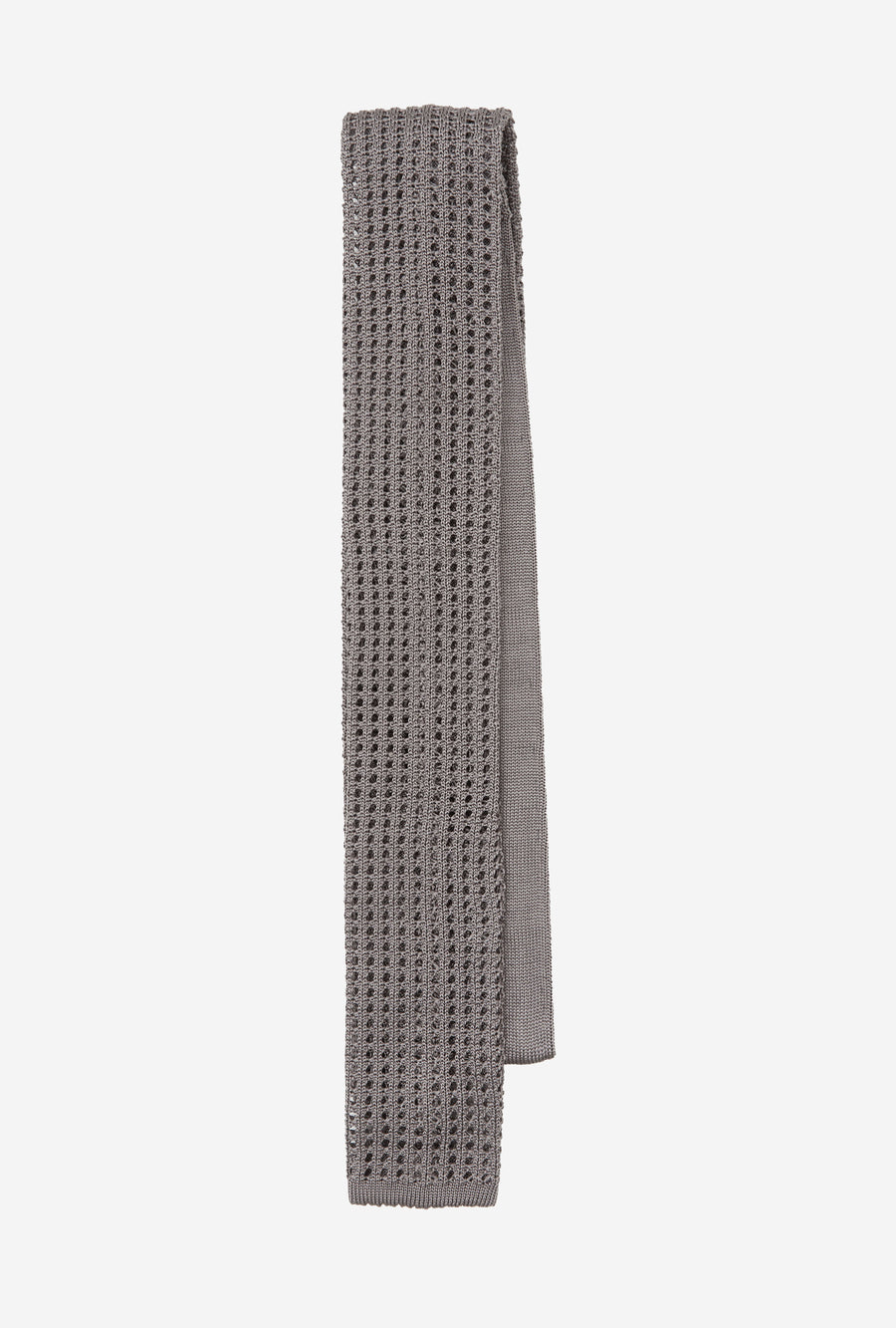 Knit Tie Silk Smoke Grey