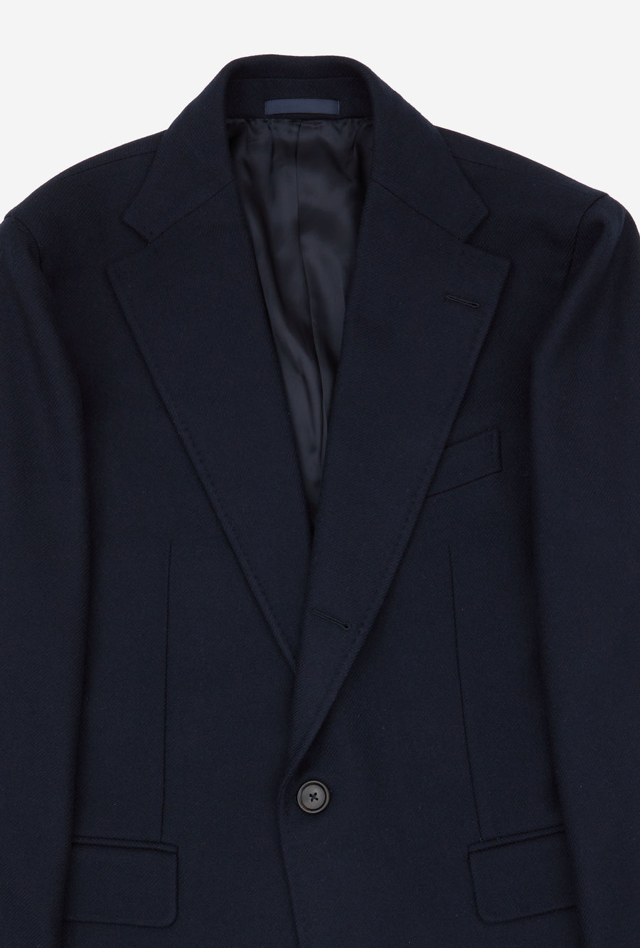Single Breasted Overcoat Notch Lapel Navy
