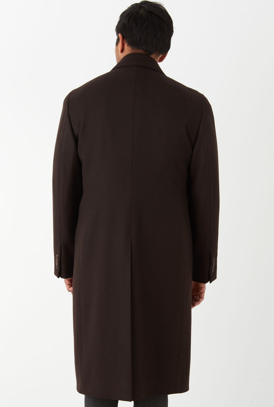 Double Breasted Overcoat Peak Lapel Brown