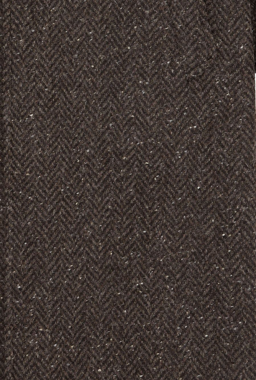 Raglan Sleeve Overcoat Wool Brown Herringbone