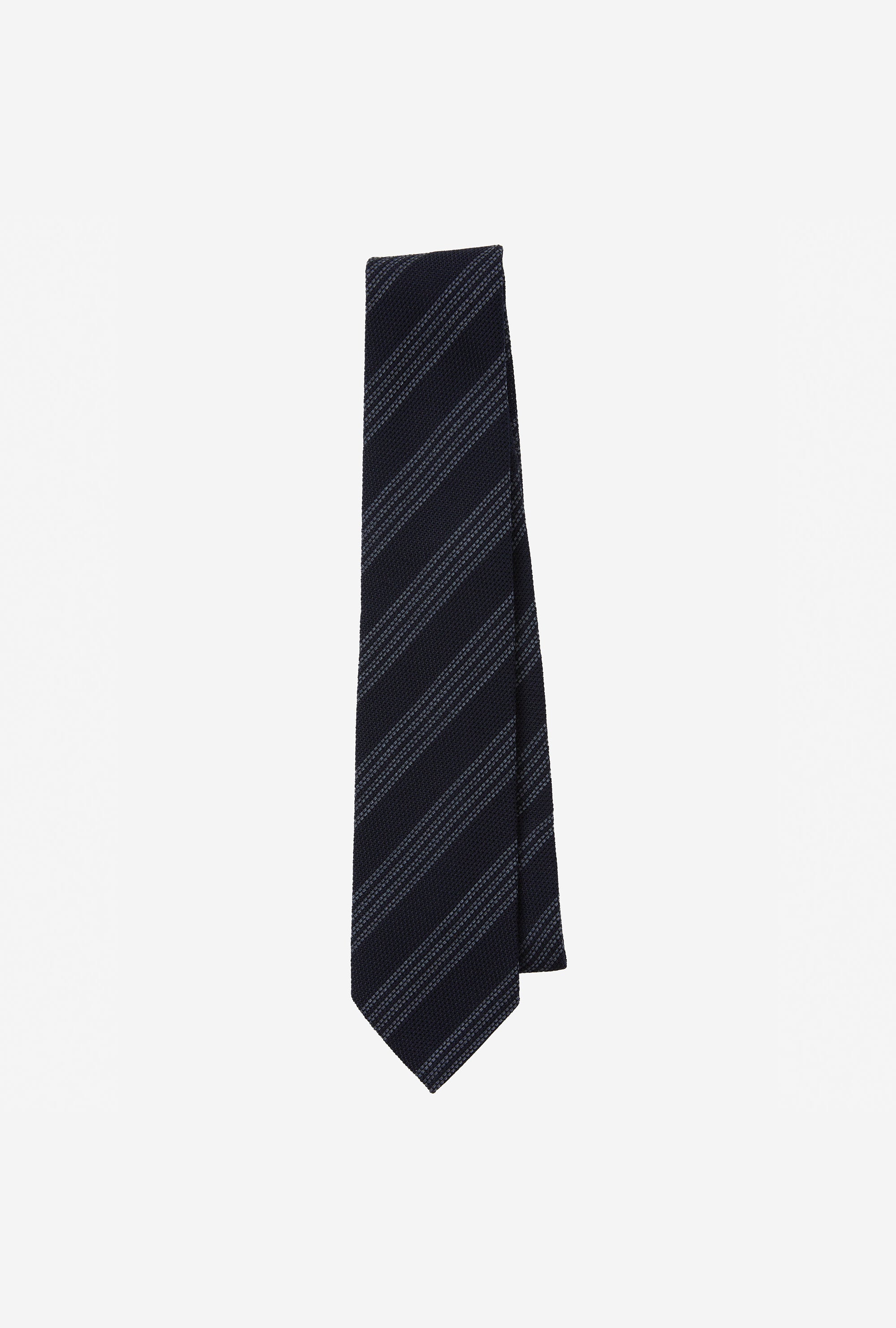 Tie Grenadine Navy Grey Multi Stripe