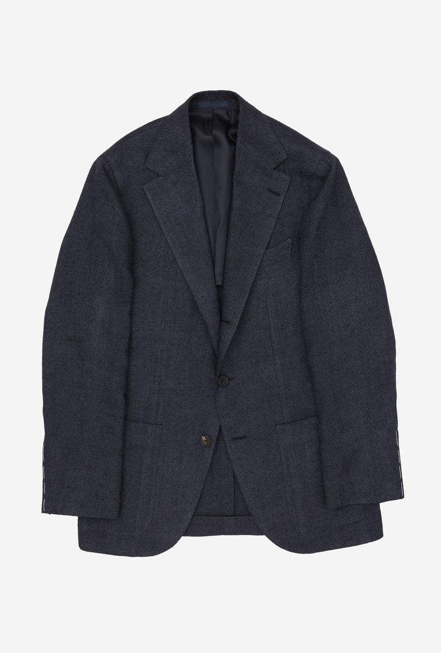 Sport Jacket Silk-Linen Basketweave Navy