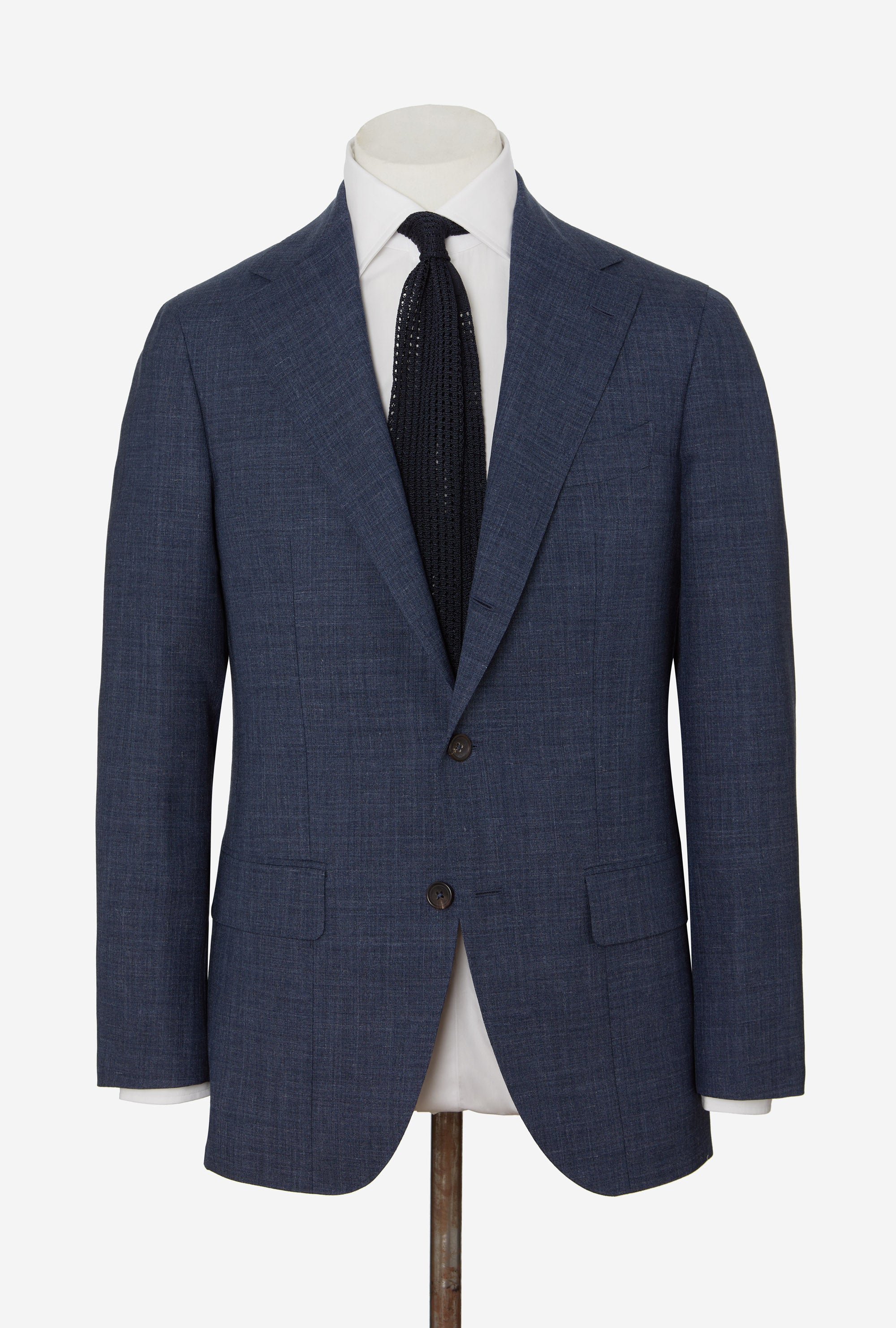 Suit Single Breasted Airforce Blue High-Twist Wool-Silk