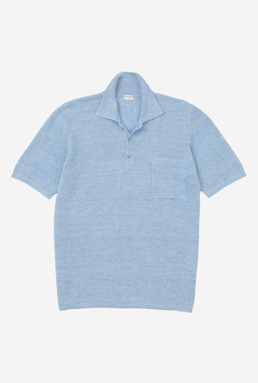Knitted Polo Cotton Linen Sky Blue