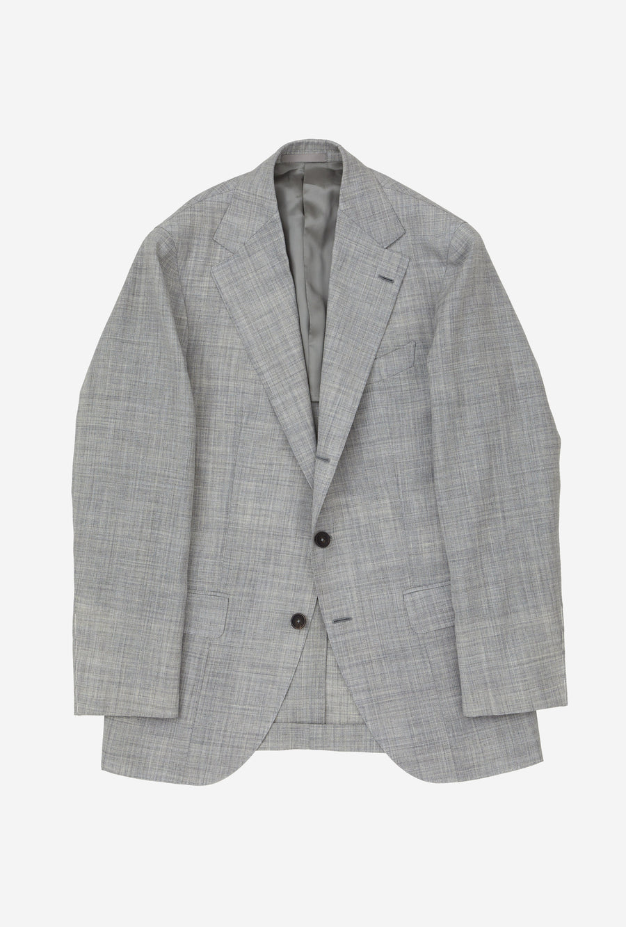 Suit Single Breasted Grey High-Twist Wool-Silk