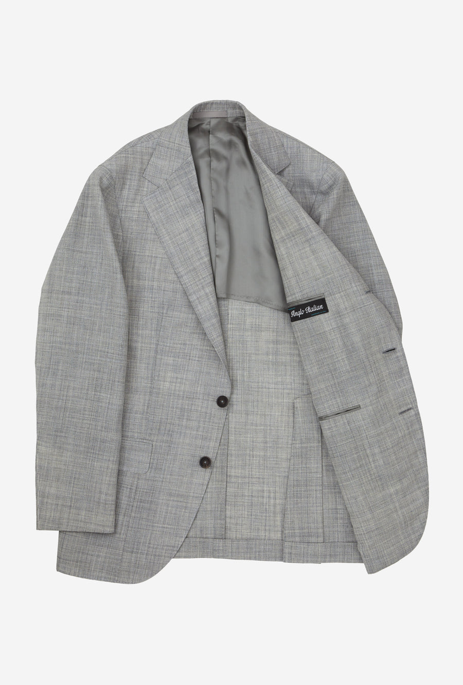 Suit Single Breasted Grey High-Twist Wool-Silk